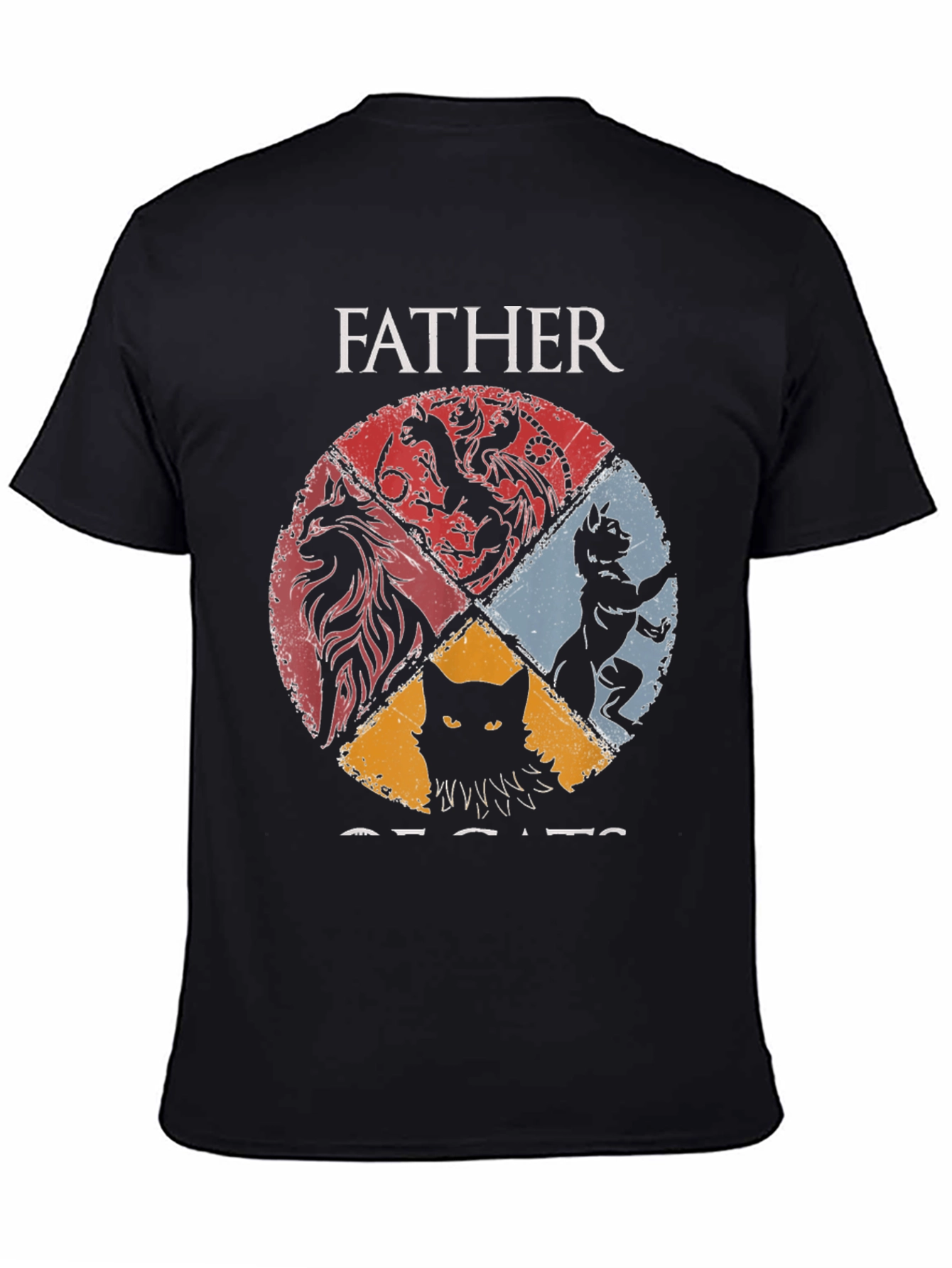 Black Father of Cats Graphic Tee view 4