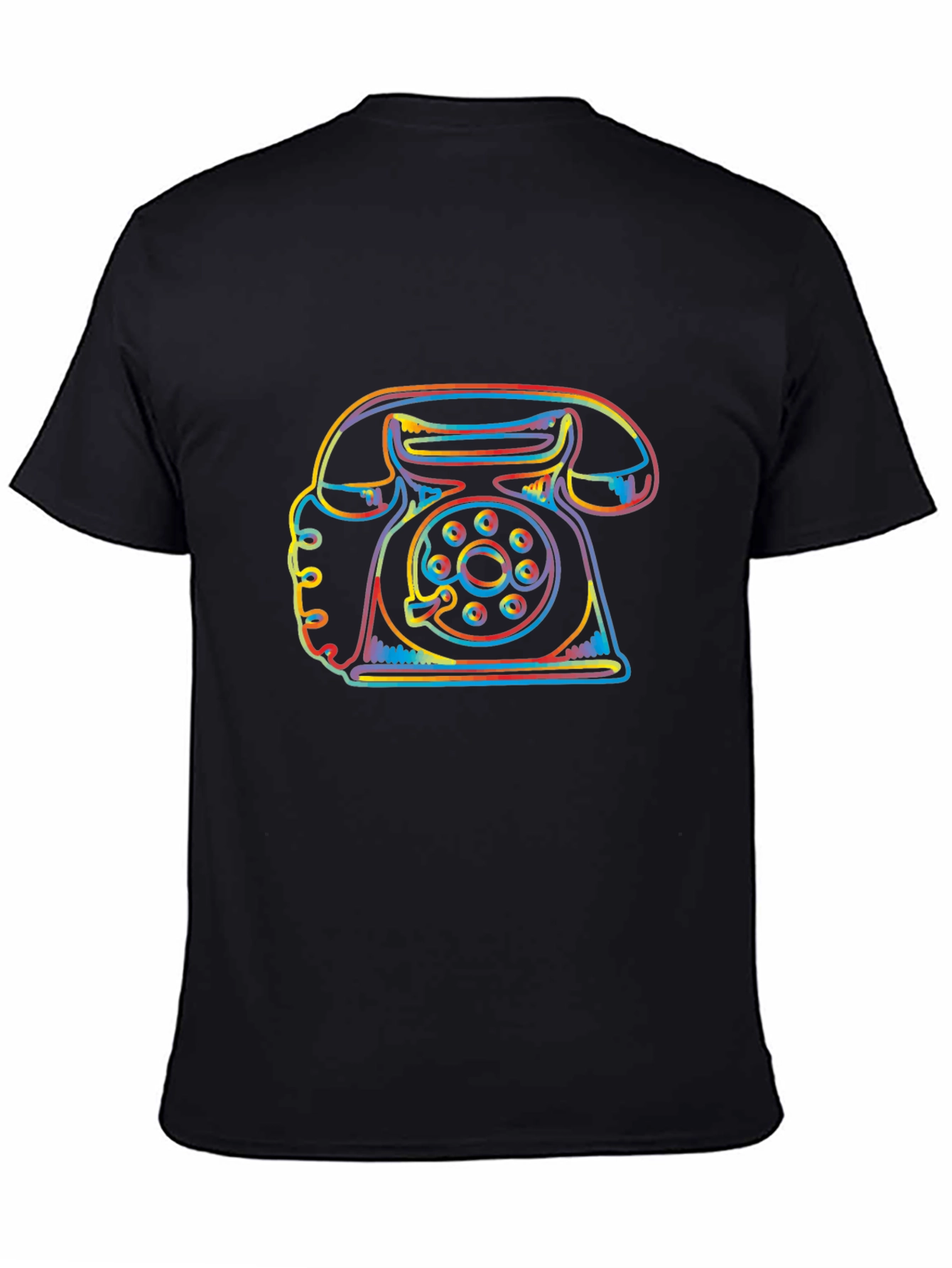 Black Retro Phone Graphic Tee - Black view 4