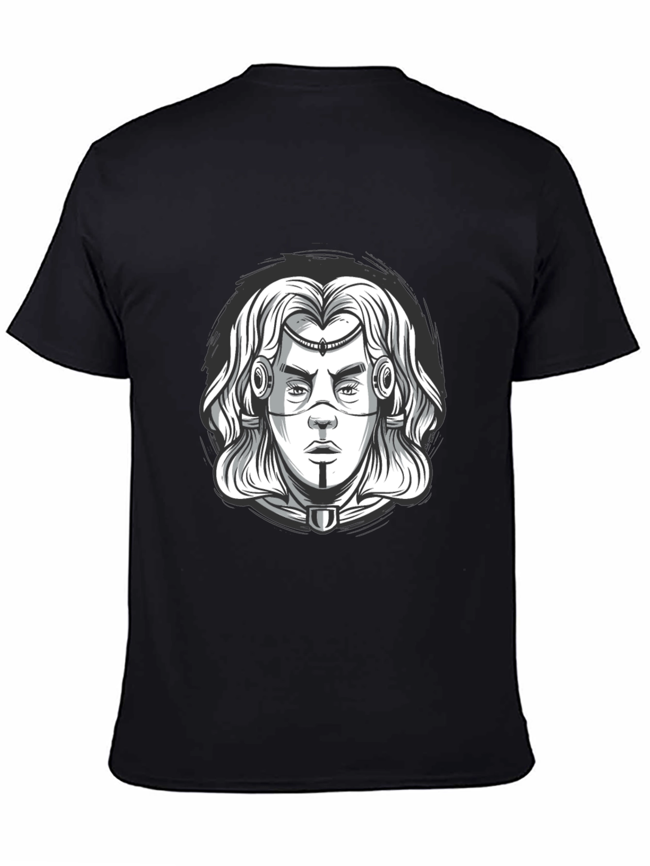 Black Cyberpunk Warrior Graphic Tee - Black view 4