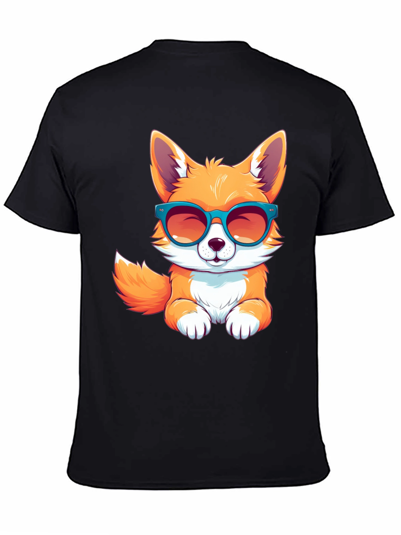 Black Cool Fox T-Shirt view 4