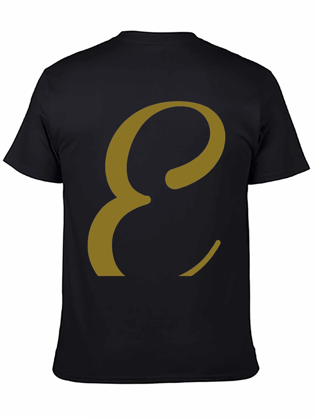 Black Elegant Letter E T-Shirt - Stylish Graphic Tee view 4