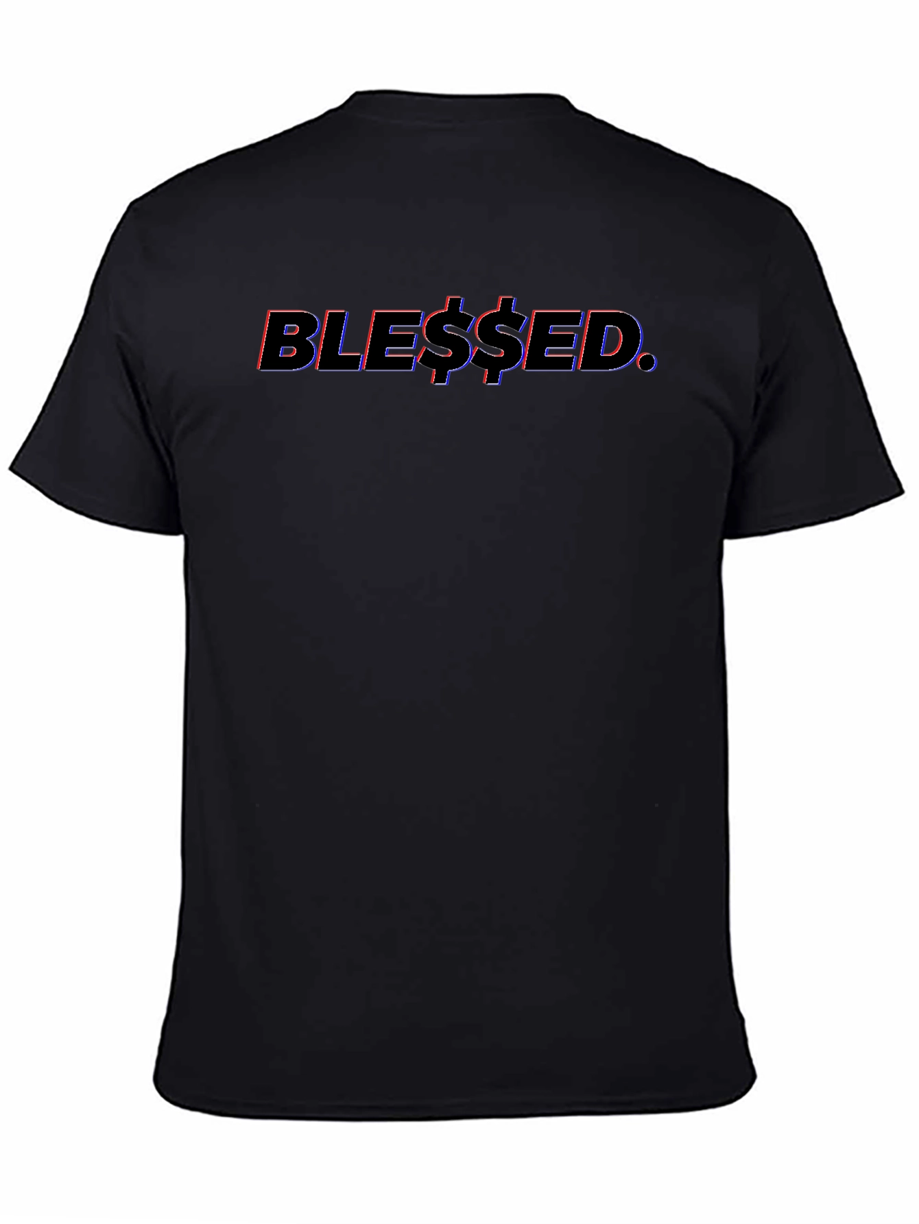 Black Blessed Graphic Tee - Stylish Black Cotton T-Shirt view 4