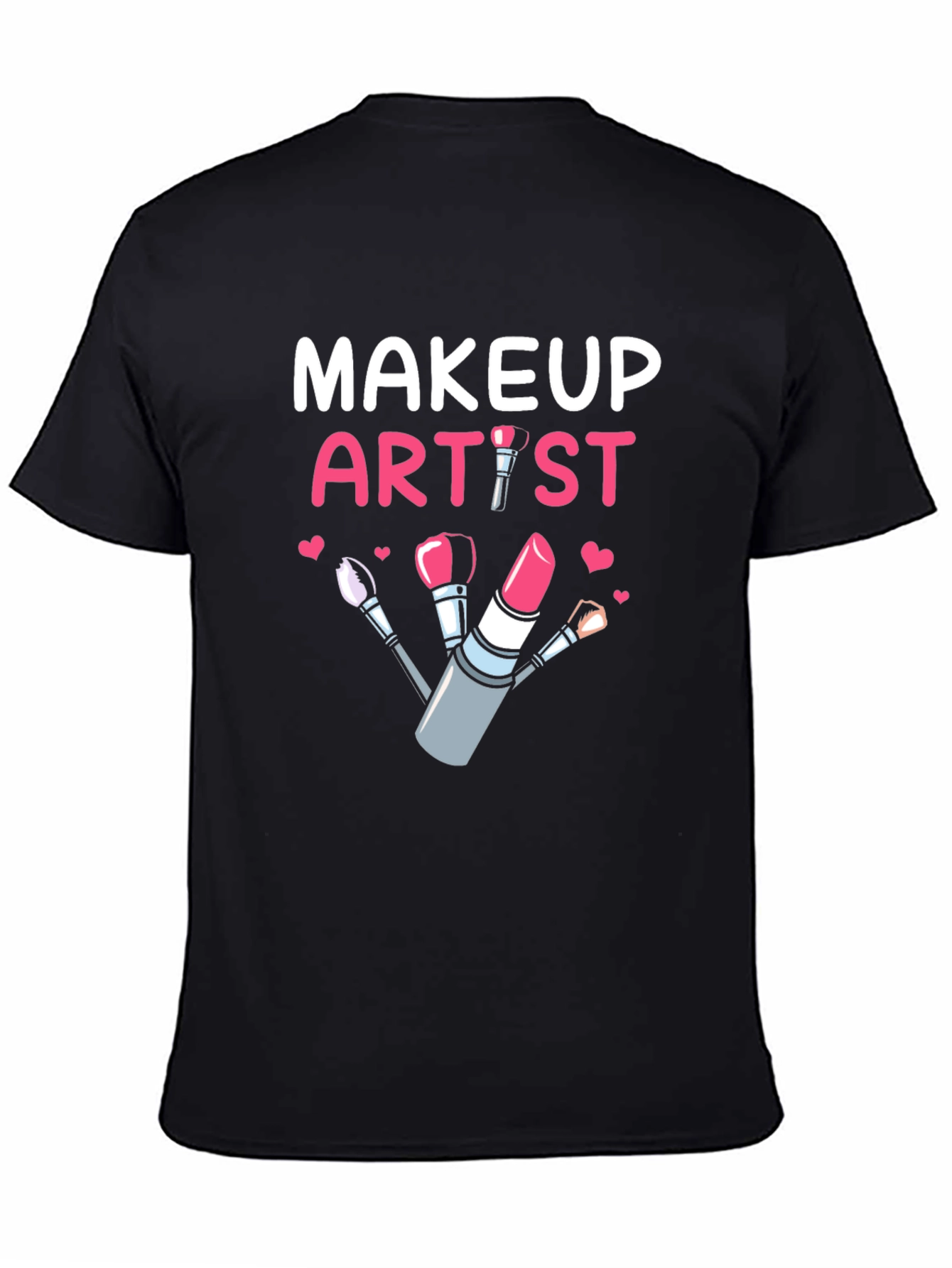 Black Makeup Artist T-Shirt - Cute Graphic Tee view 4