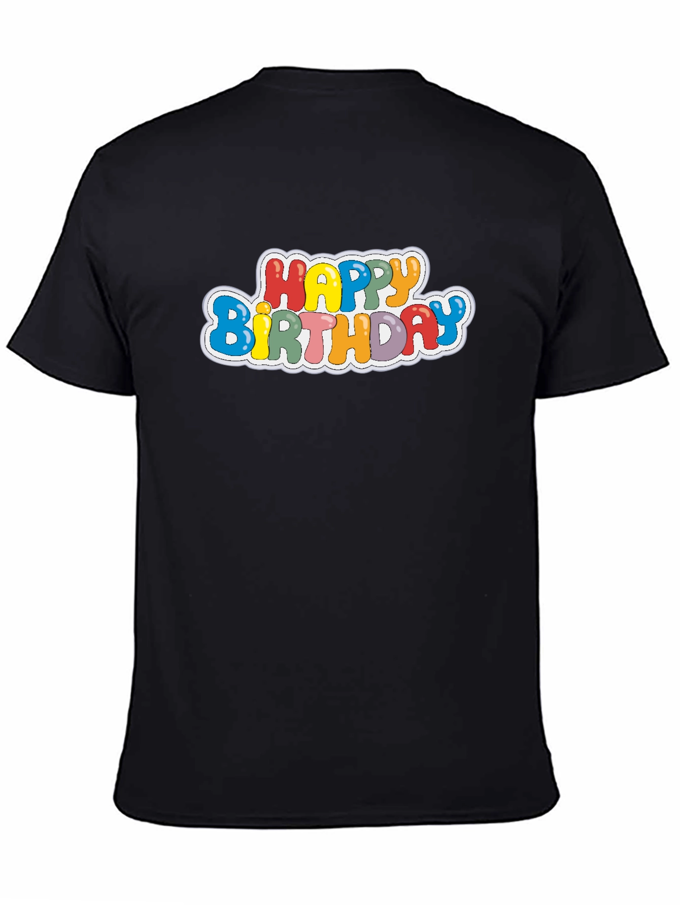 Black Happy Birthday Graphic Tee - Black T-Shirt view 4
