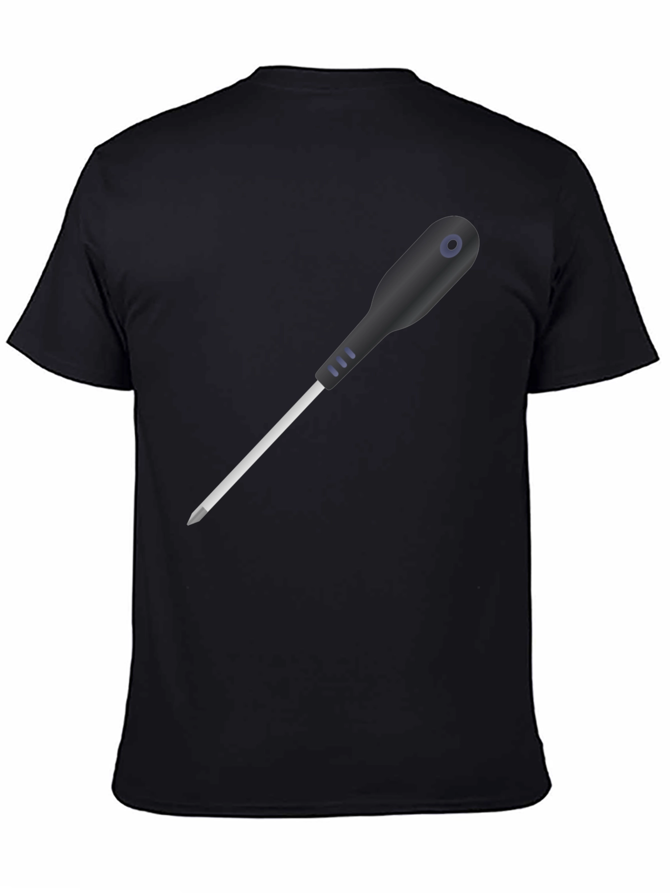Black Screwdriver Graphic Tee - Black Crew Neck Short Sleeve Shirt view 4