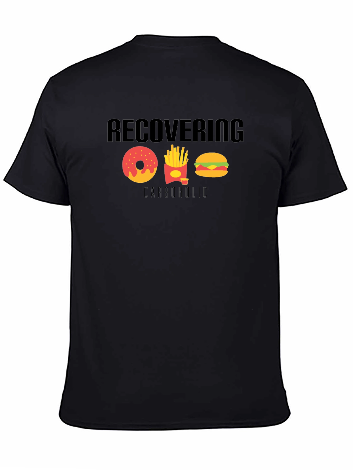Black Recovering Carboholic Black T-Shirt view 4