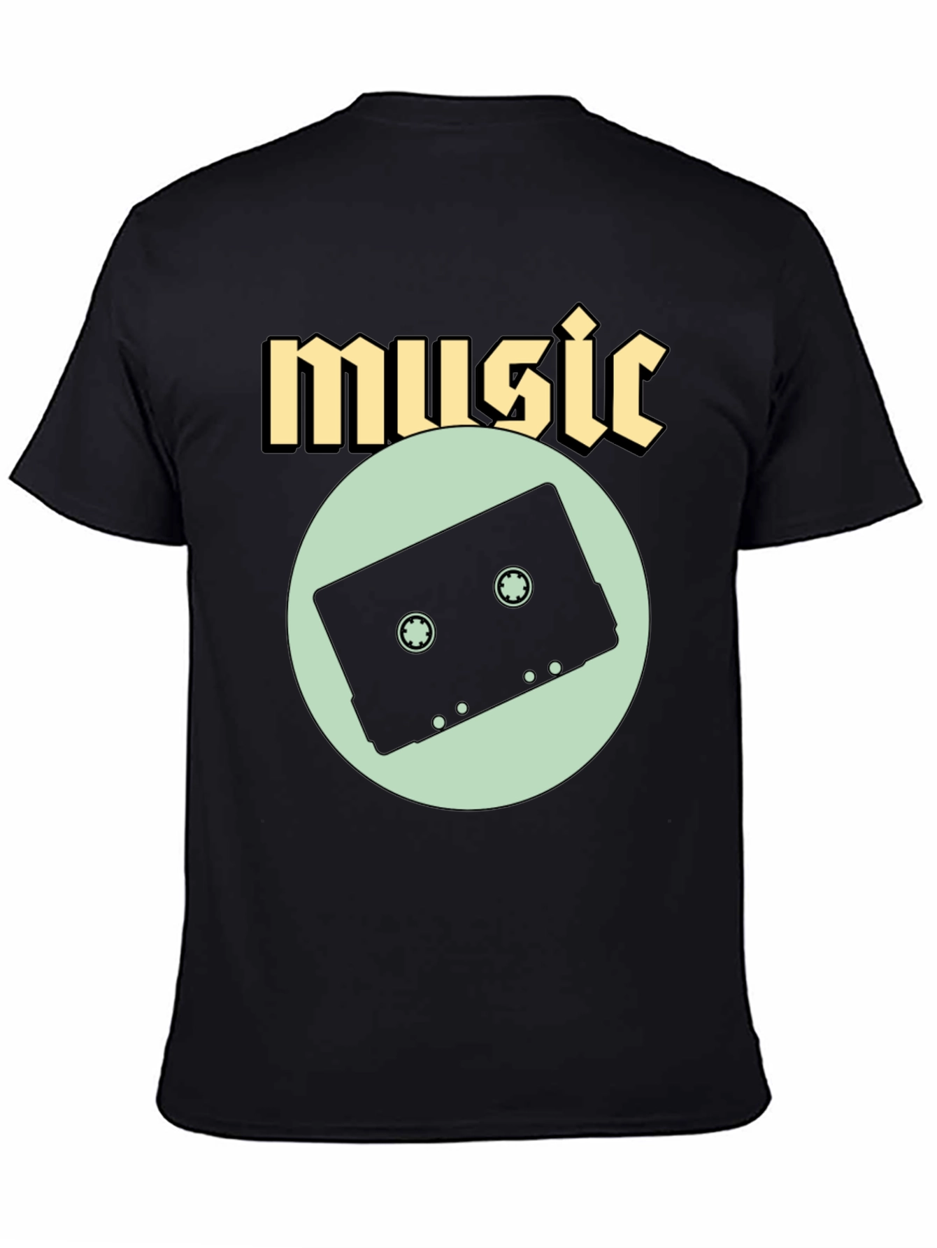 Black Music Cassette Graphic Tee view 4