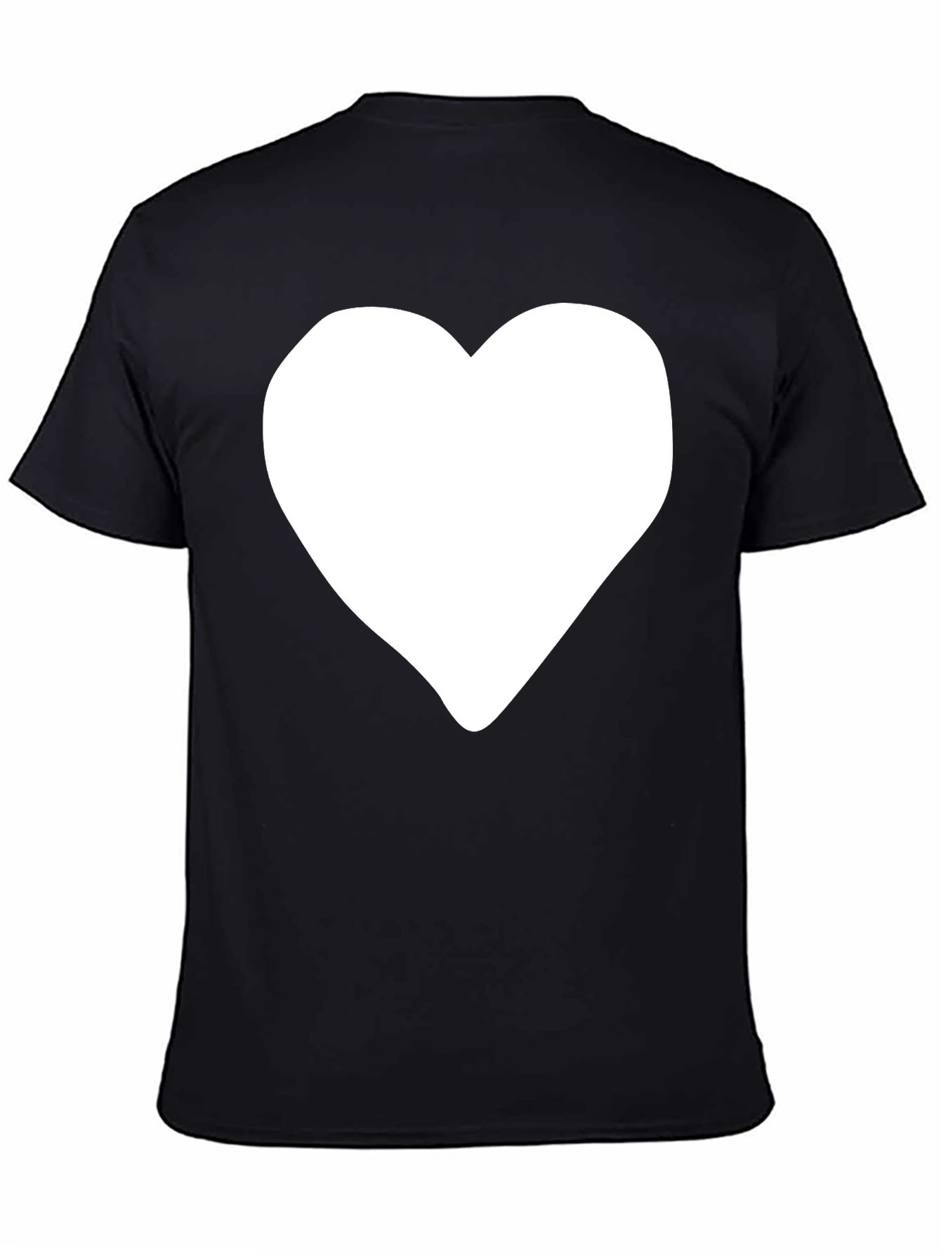 Black Black Tee with White Heart Graphic view 4