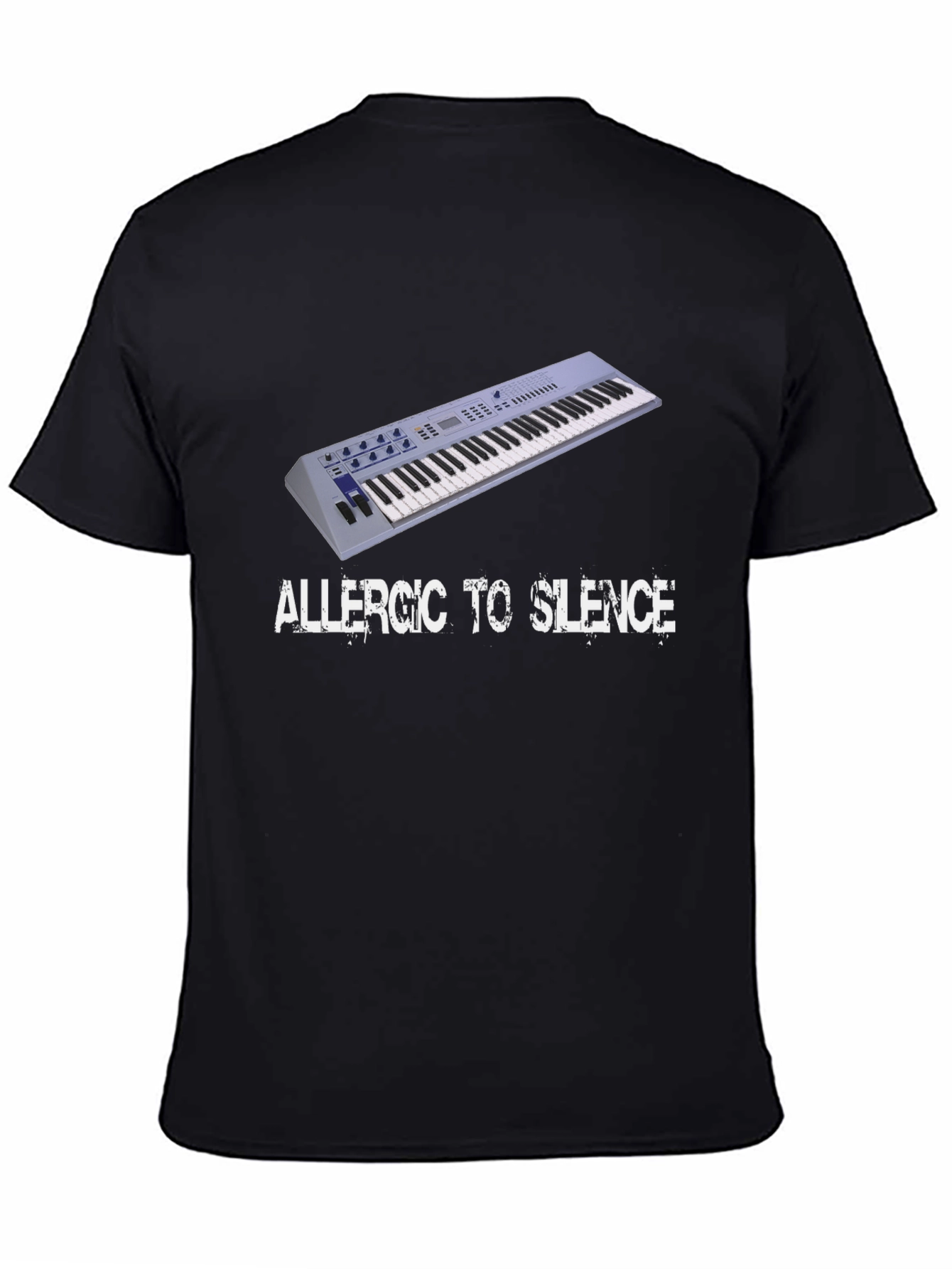 Black Allergic to Silence Black T-Shirt view 4