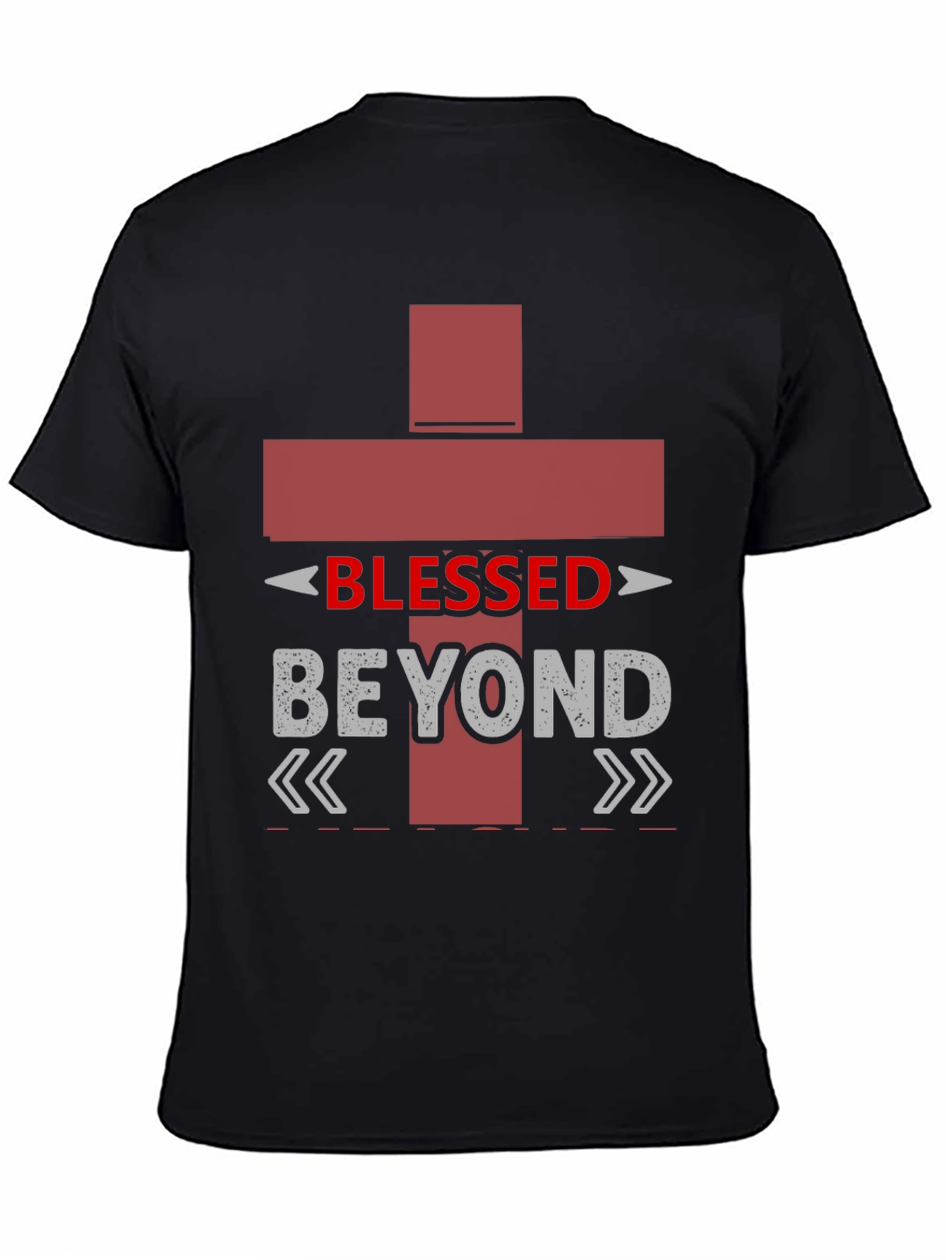 Black Blessed Beyond T-Shirt, Christian Graphic Tee view 4