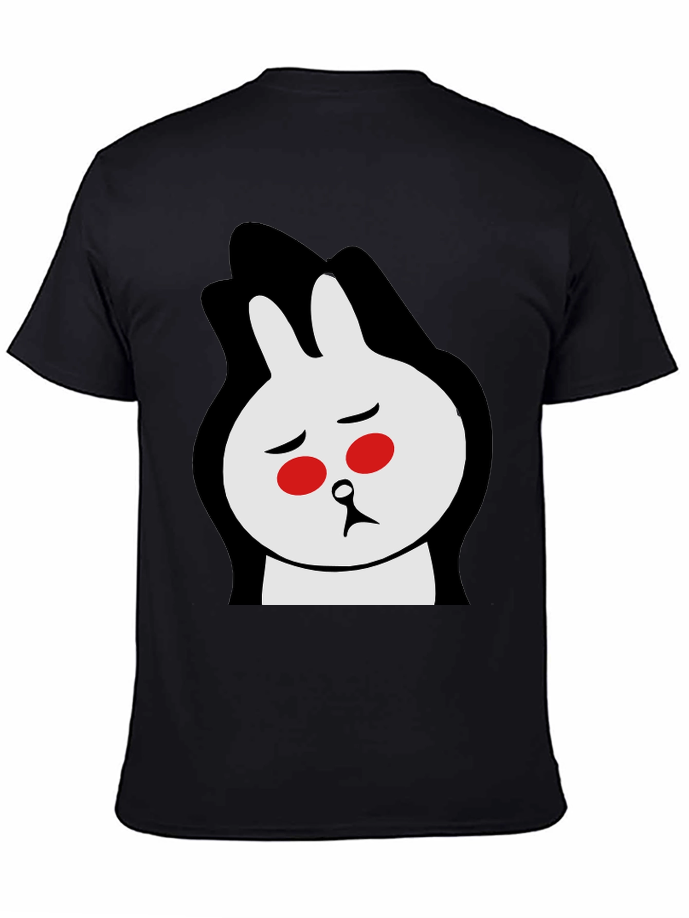 Black Sad Bunny Graphic Tee - Black Cotton Blend view 4