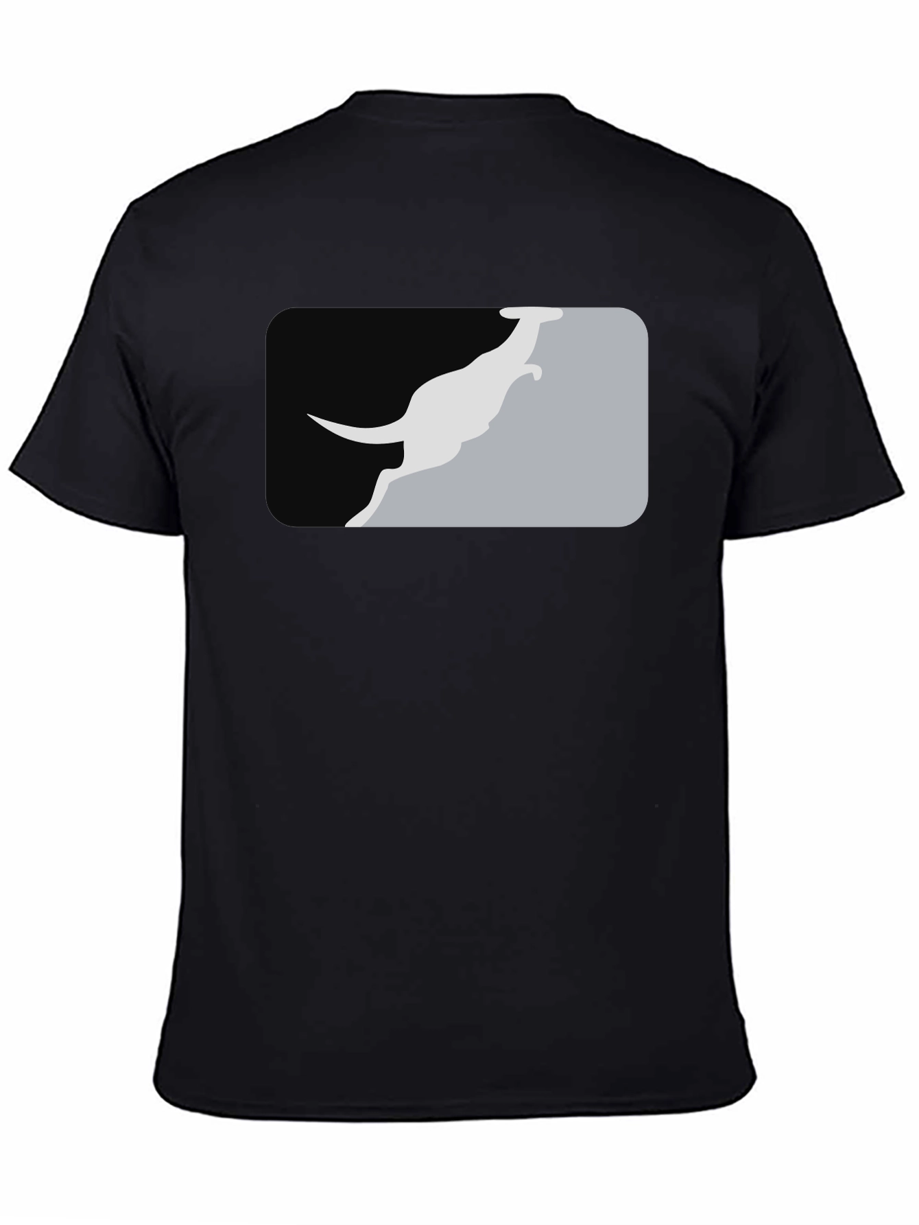 Black Kangaroo Silhouette Graphic Tee - Black Casual Shirt view 4