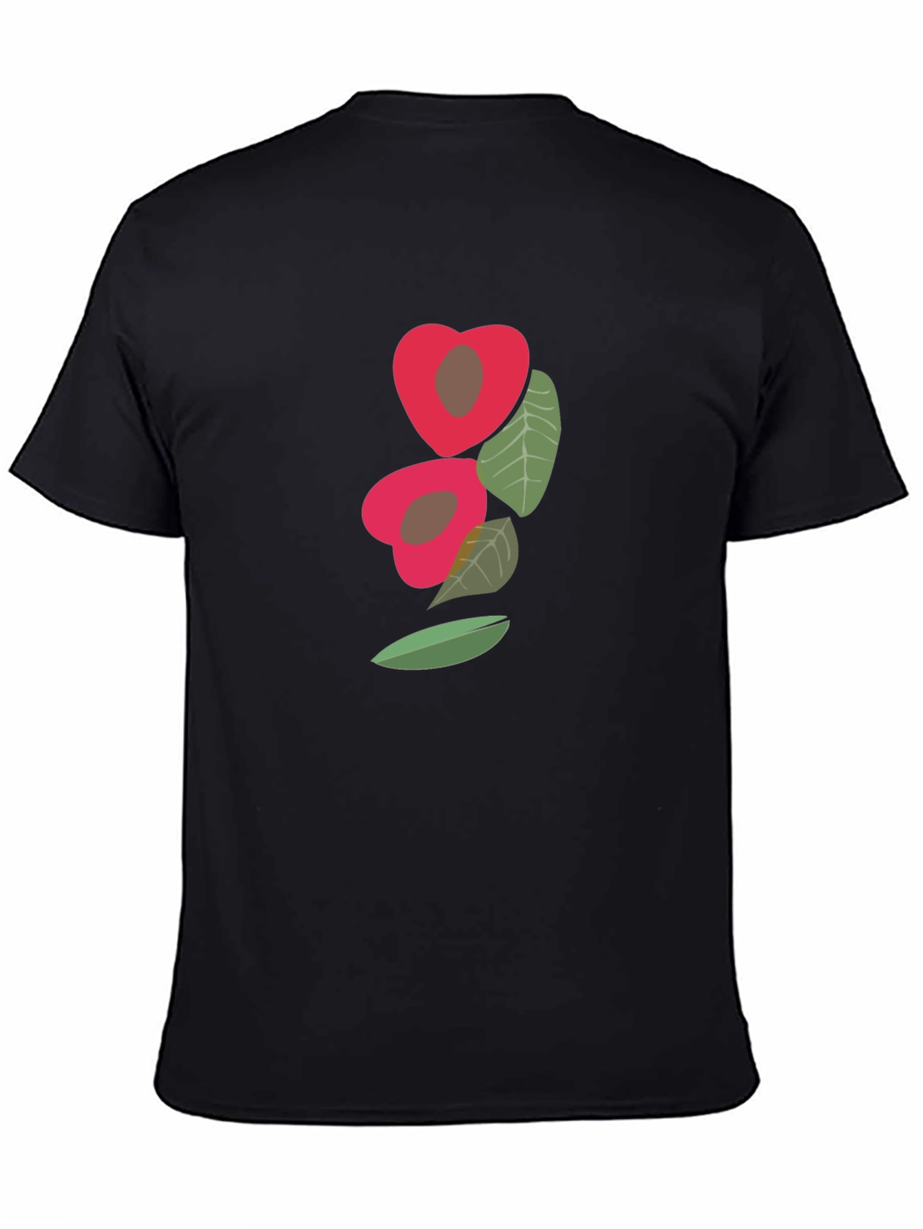 Black Unique Fruit Graphic Tee - Modern Casual Style view 4
