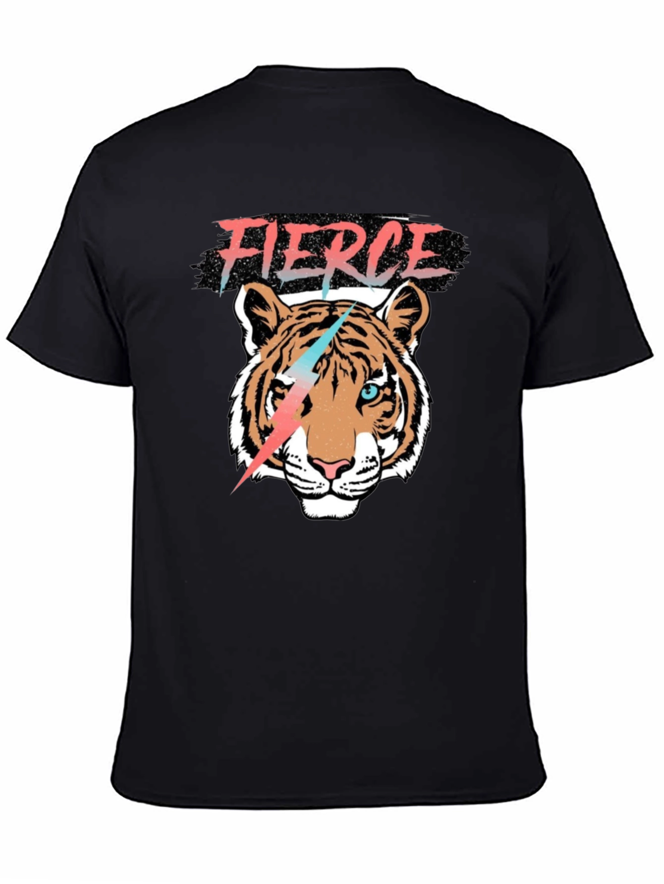 Black Fierce Tiger Graphic Tee view 4