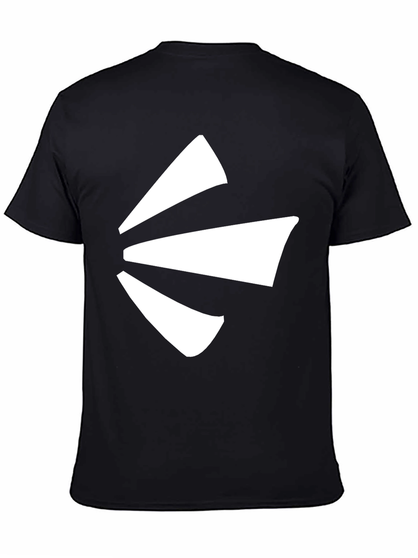 Black Black Tee with Abstract White Design view 4