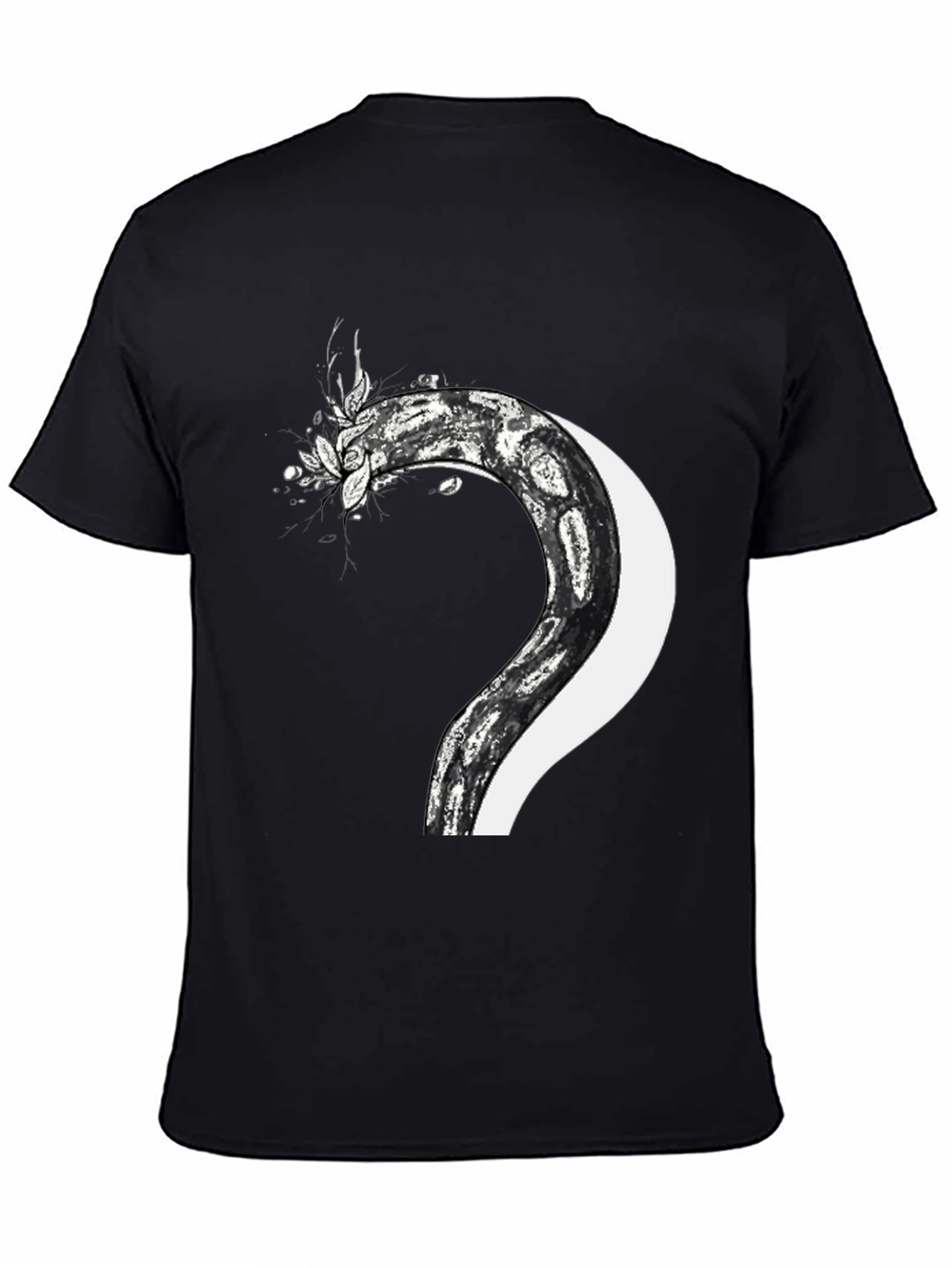 Black Serpent & Moon Graphic Tee - Men's Black T-Shirt view 4