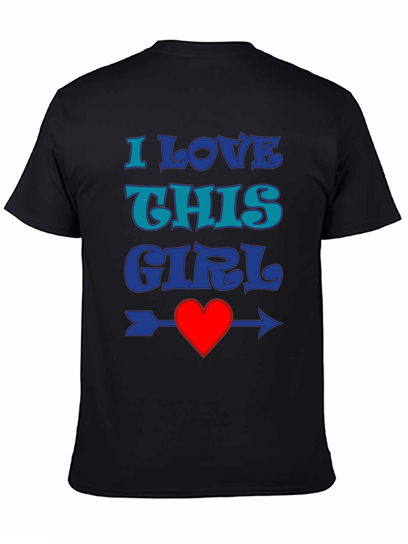 Black I Love This Girl Graphic Tee - Heart Arrow Design view 4