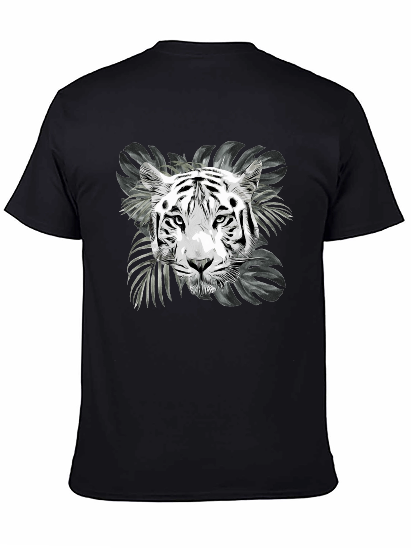 Black Tiger Graphic Print Black T-Shirt view 4