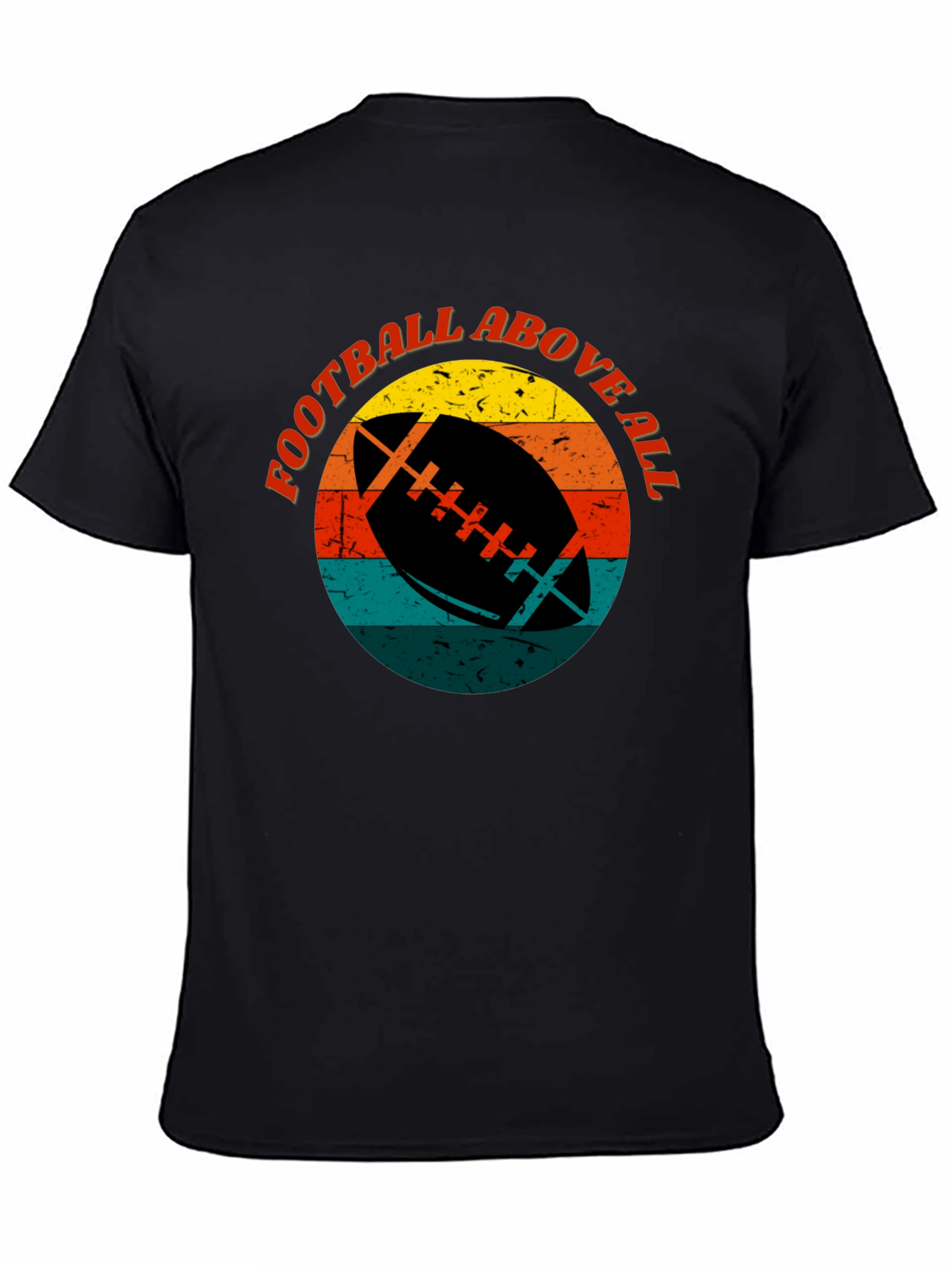 Black Football Above All Retro Graphic T-Shirt view 4