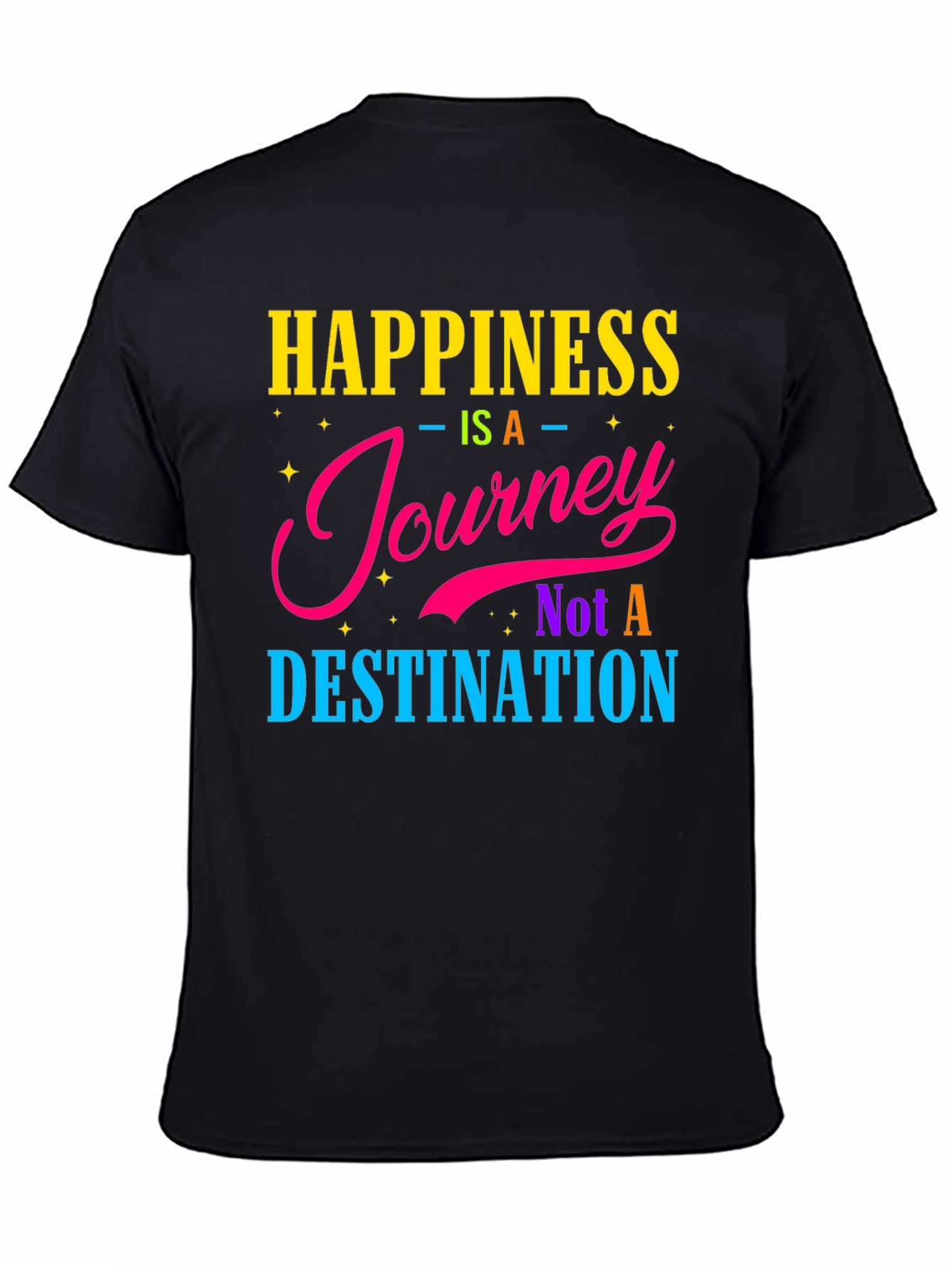 Black Happiness Journey Graphic T-Shirt view 4