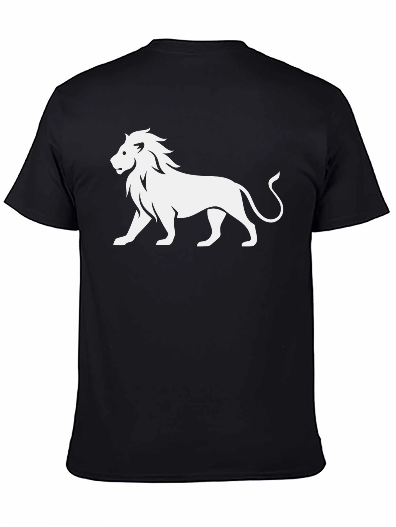 Black Lion Graphic Print Black T-Shirt view 4