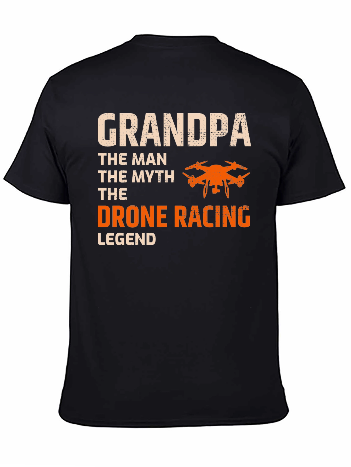Black Grandpa Drone Racing Legend T-Shirt view 4