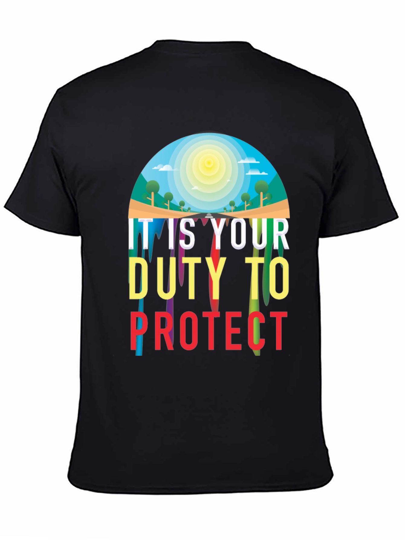Black Duty to Protect Graphic T-Shirt view 4