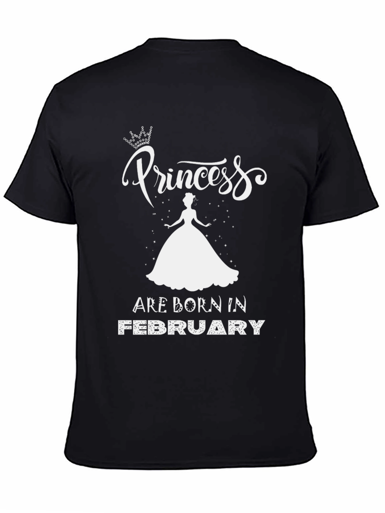 Princess Born in February Black T-Shirt - 4