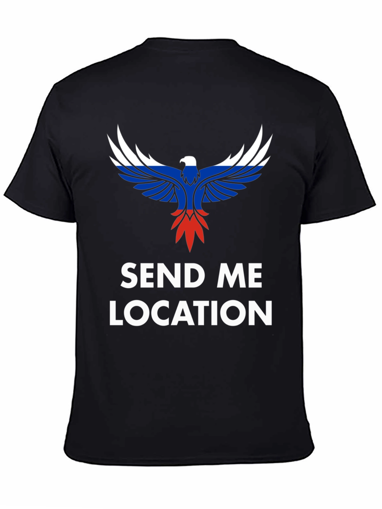Black Send Me Location Tee - Patriotic Eagle Design view 4