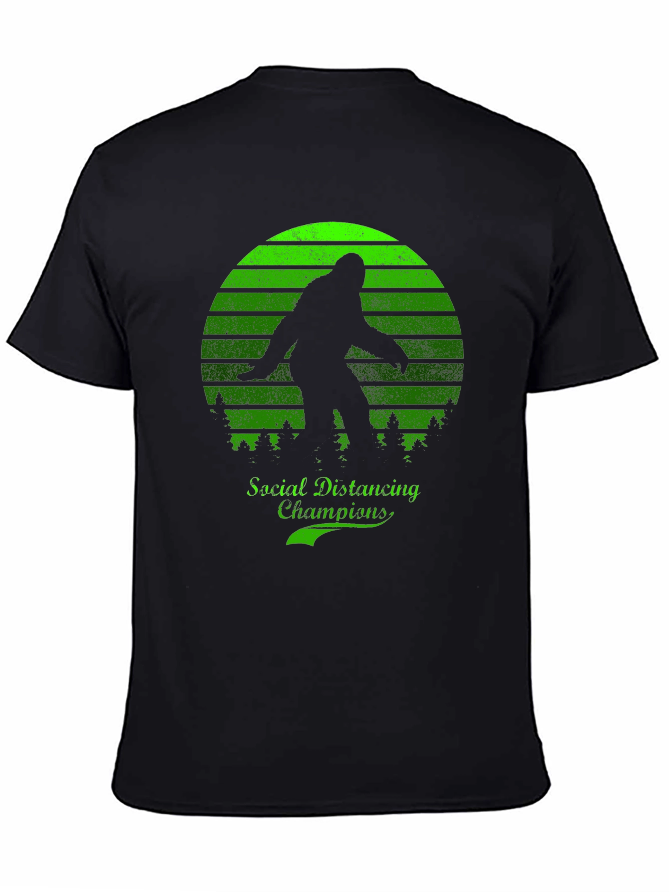 Black Social Distancing Champion Bigfoot T-Shirt view 4