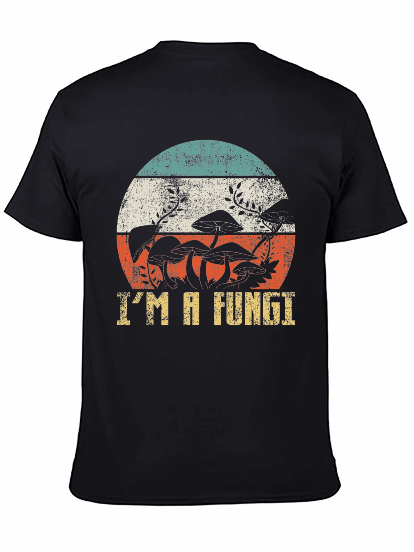 Black I'm a Fungi T-Shirt - Retro Mushroom Graphic Tee view 4
