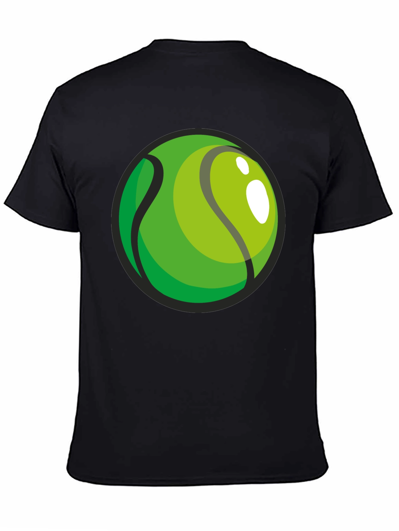 Black Tennis Ball Graphic Black T-Shirt view 4