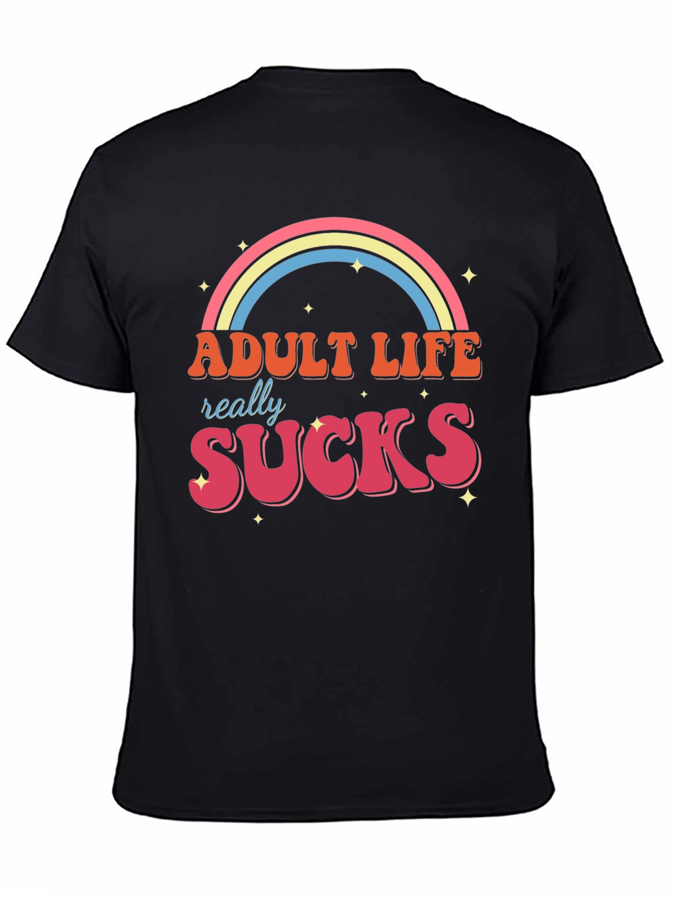 Black Adult Life Sucks Graphic T-Shirt view 4