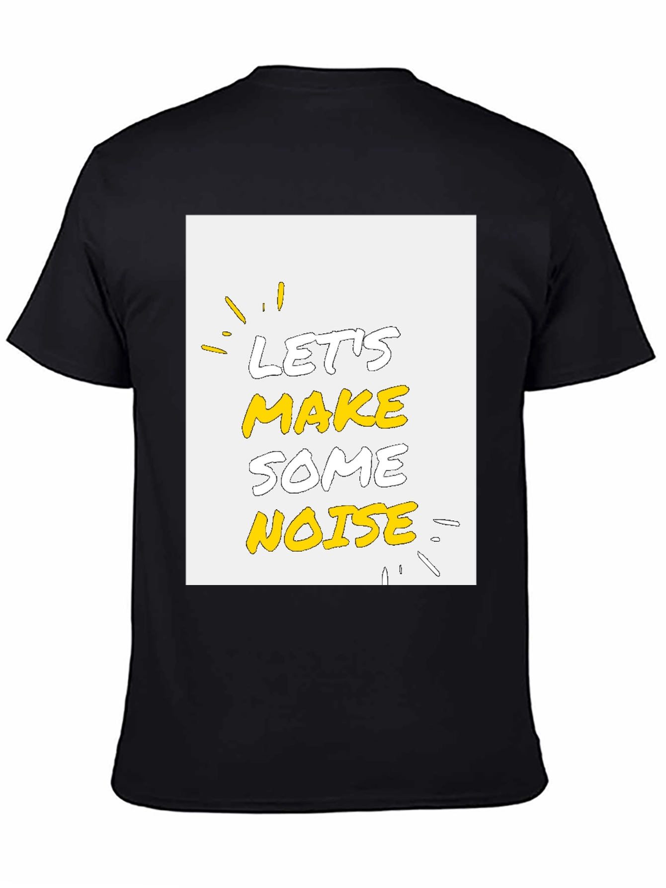 Black Let's Make Some Noise Graphic Tee - Black Cotton T-Shirt view 4