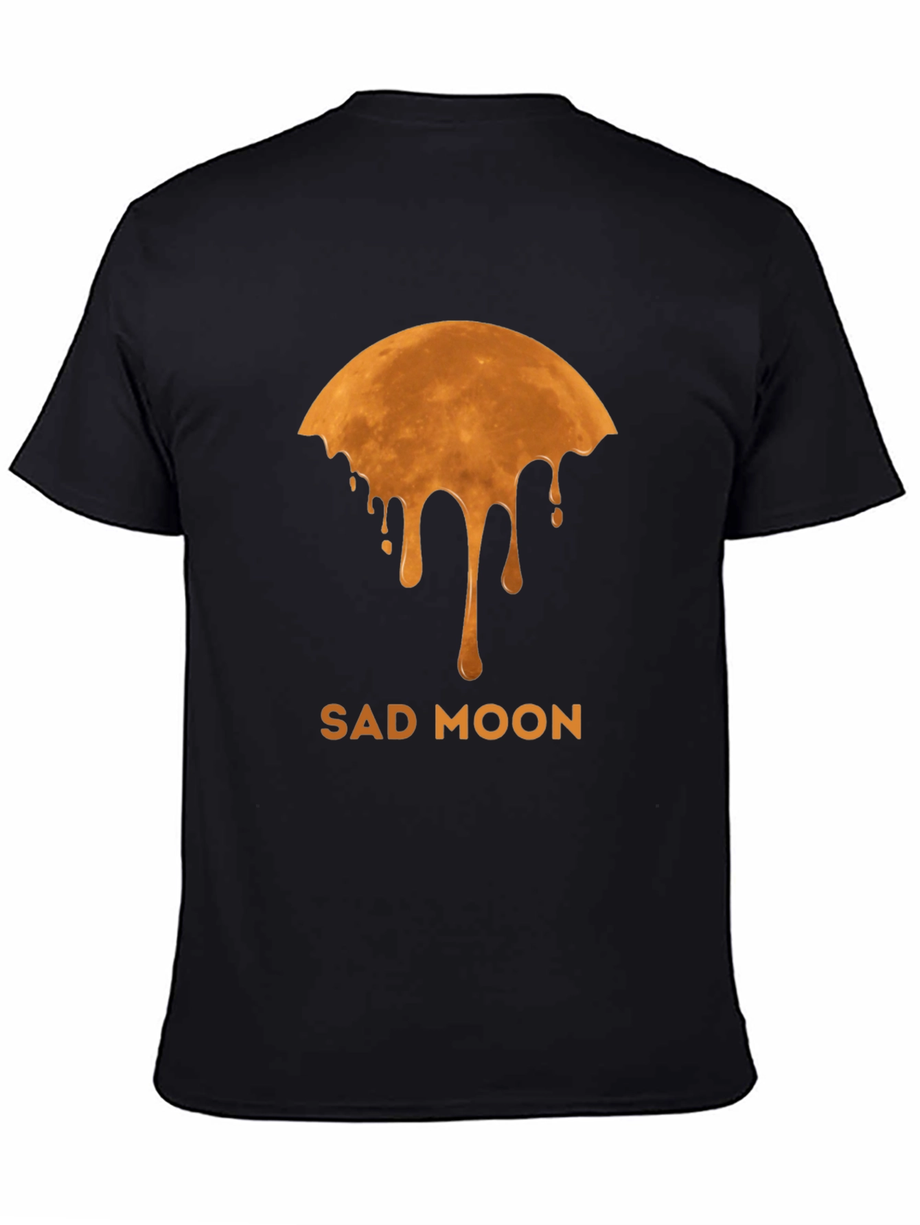 Black Sad Moon Graphic Tee - Unique Design view 4