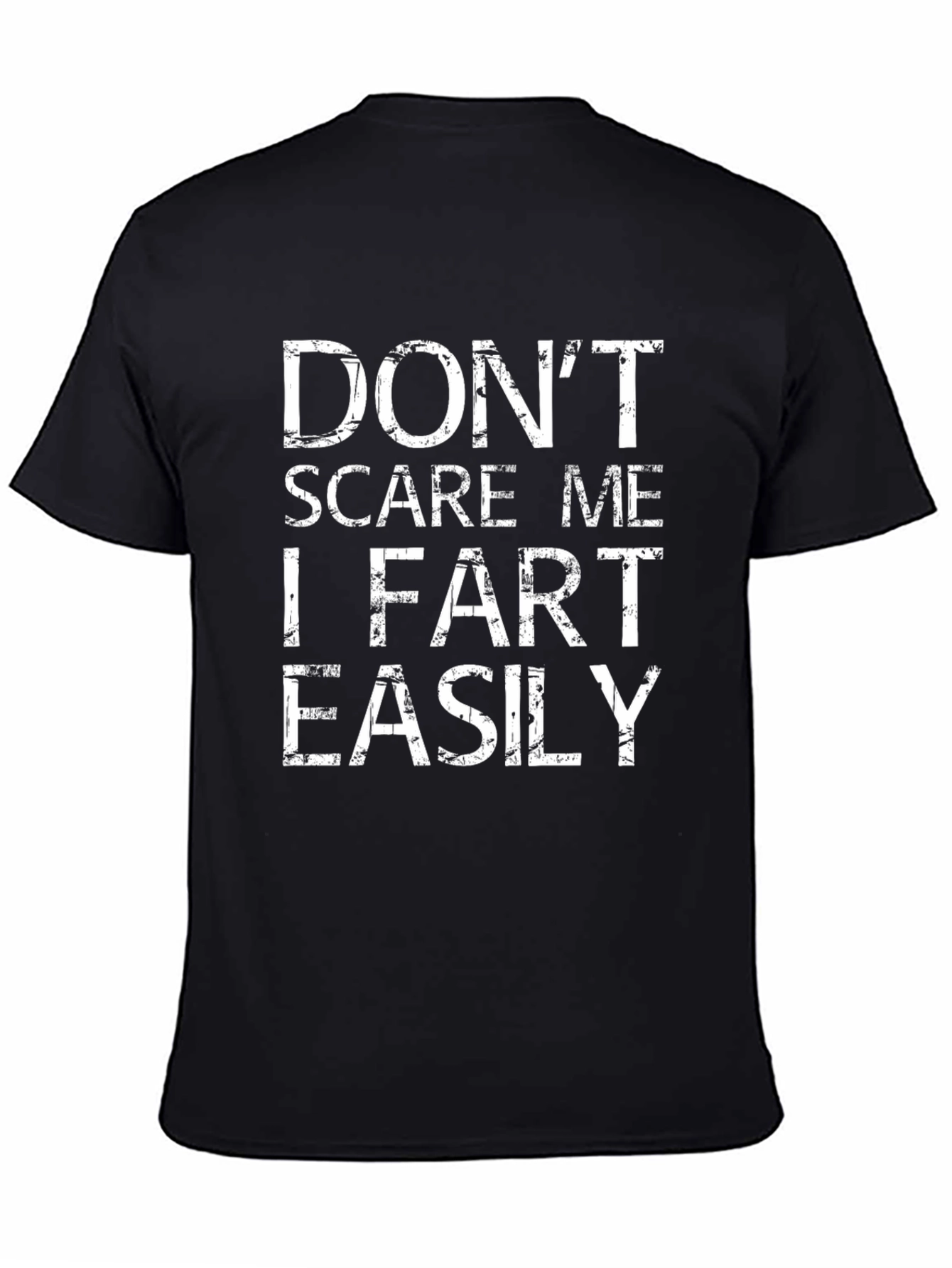Black Funny "Don't Scare Me" Graphic T-Shirt view 4