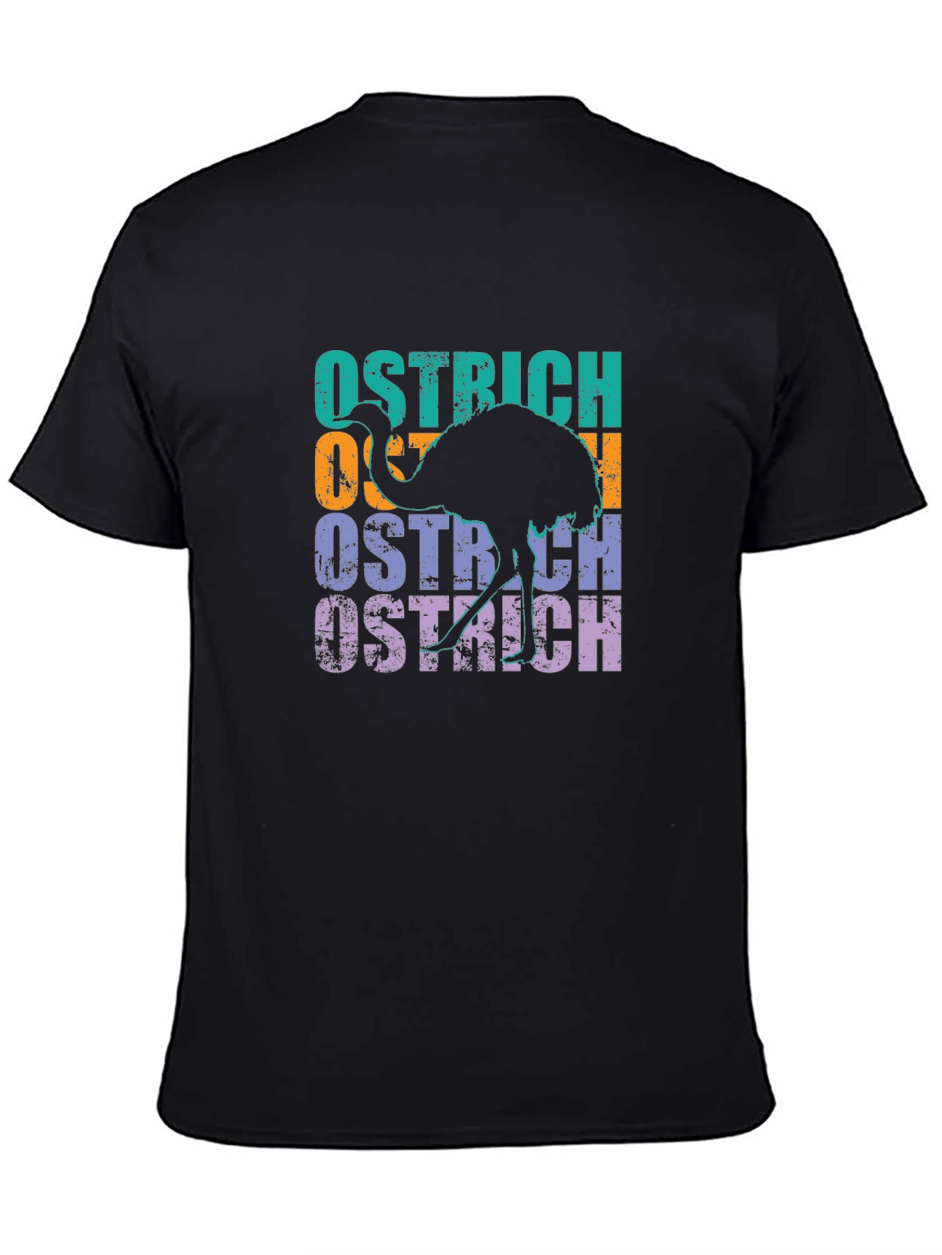 Black Retro Ostrich Graphic T-Shirt - Cool Animal Tee view 4