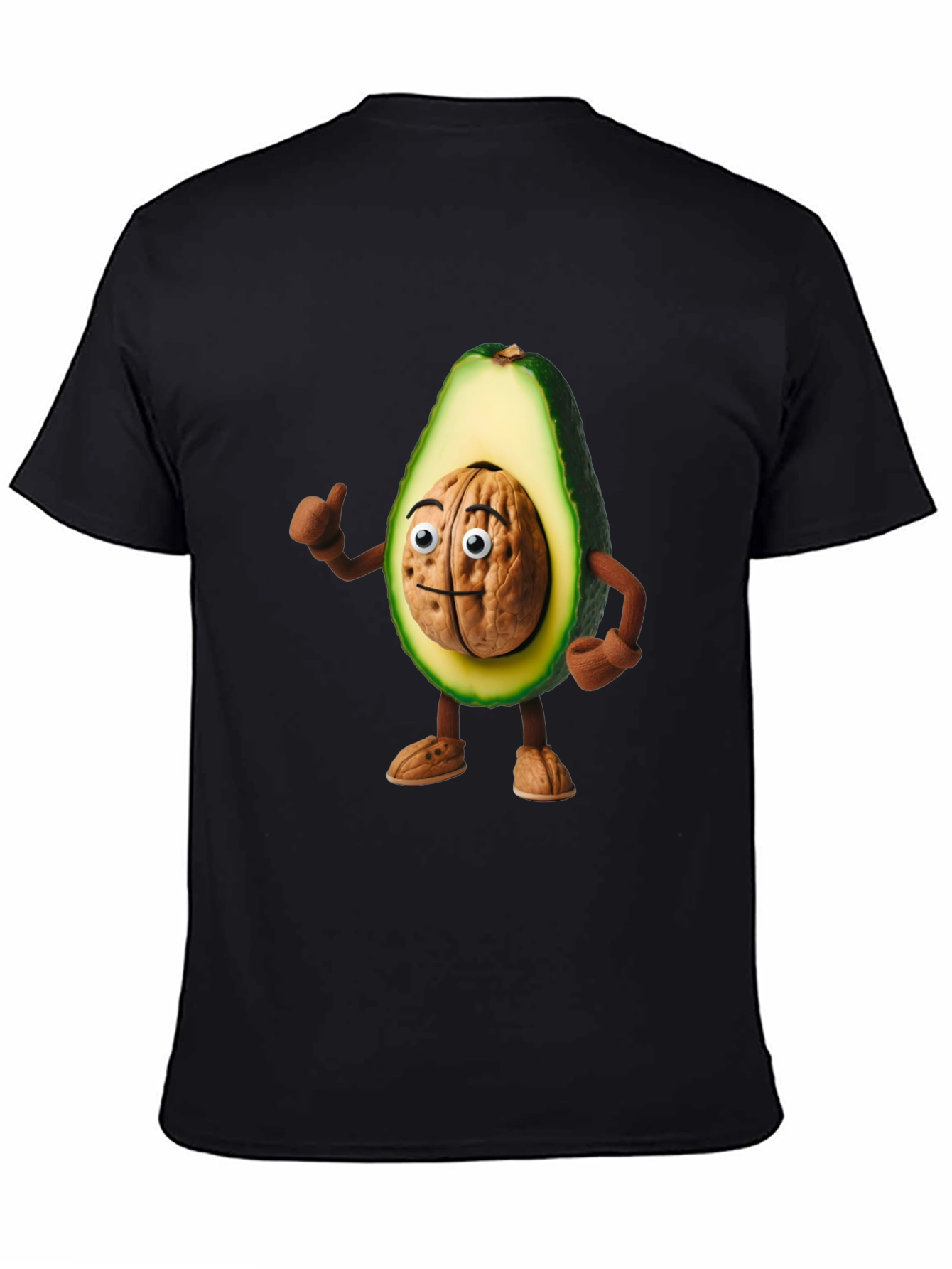 Black Avocado Brain Funny Graphic T-Shirt view 4