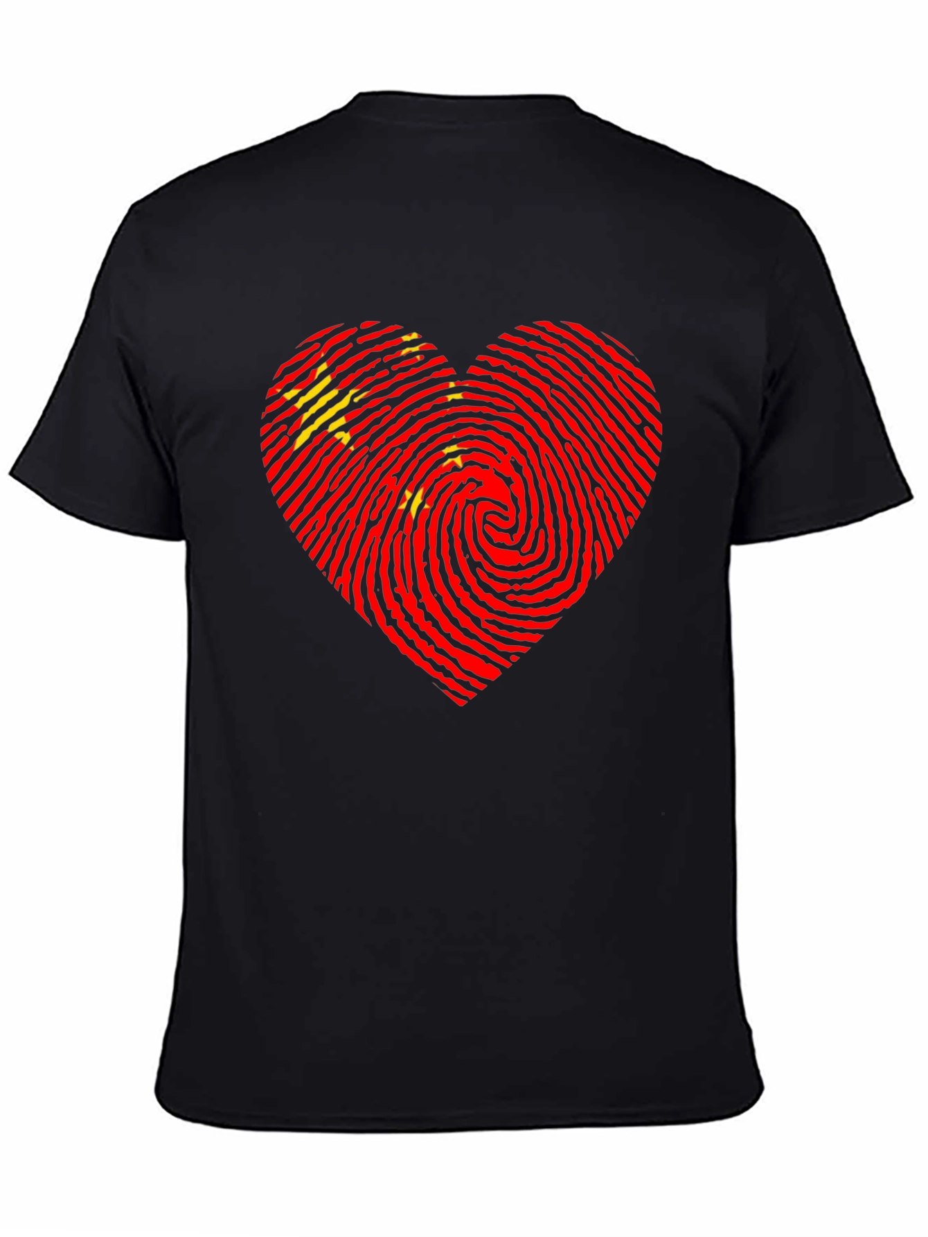 Black China Flag Heartbeat T-Shirt | Patriotic Pride view 4