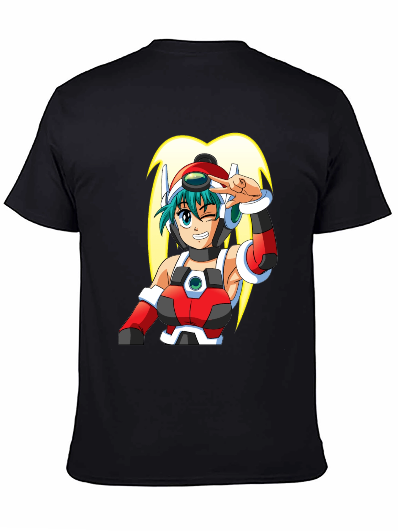 Black Anime Girl Graphic T-Shirt - Black Cotton Tee view 4