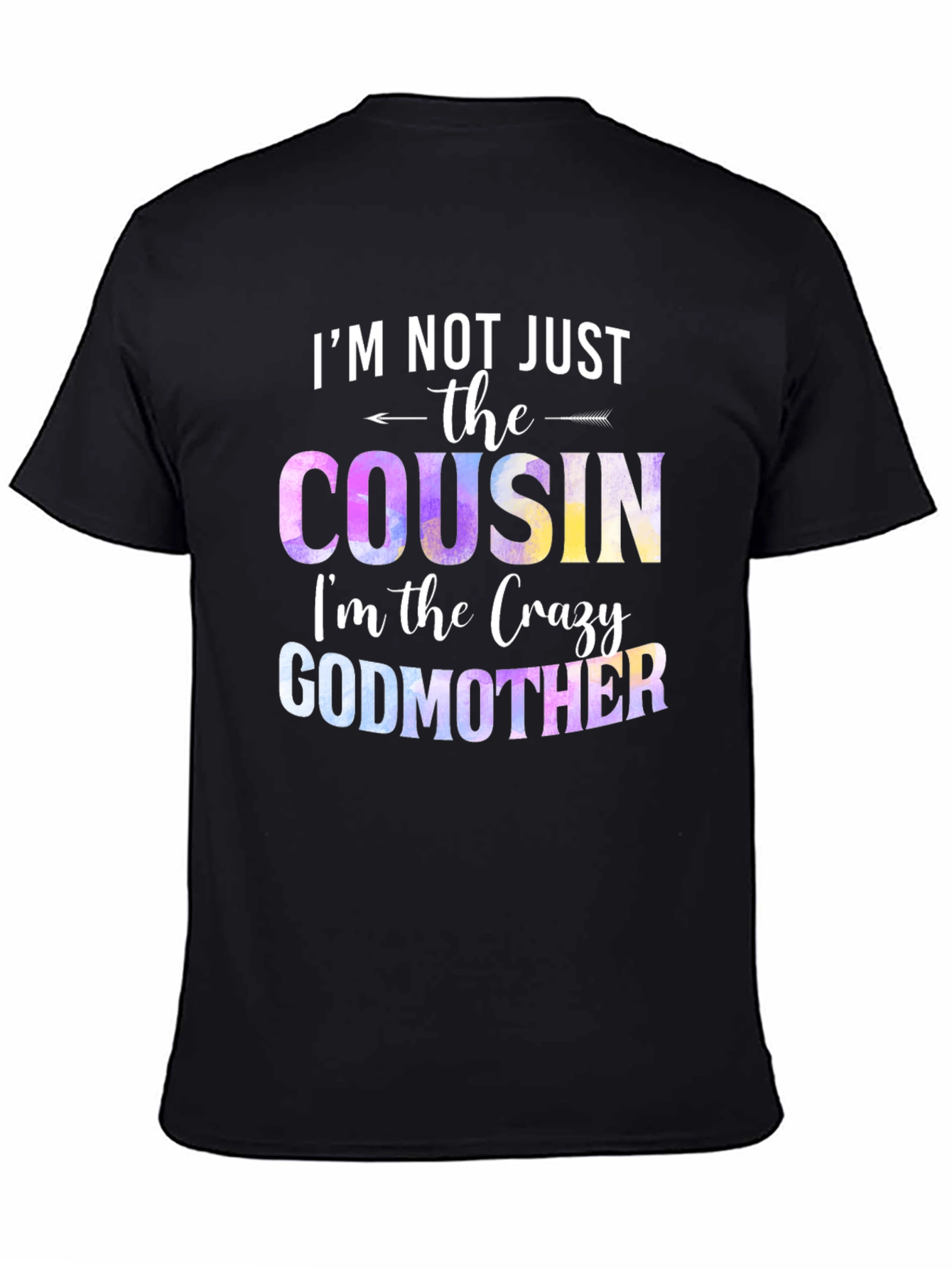 Black Crazy Godmother T-Shirt - Fun Novelty Tee view 4