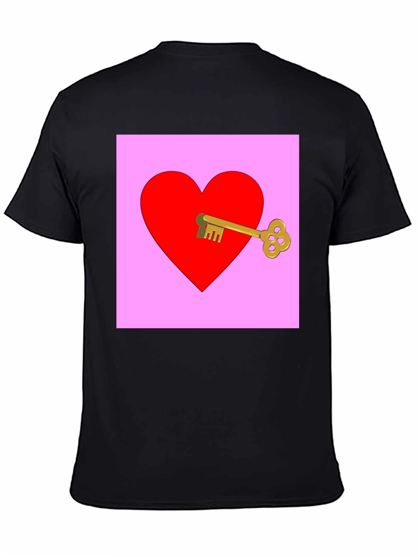 Black Key to My Heart Graphic Tee - Black view 4