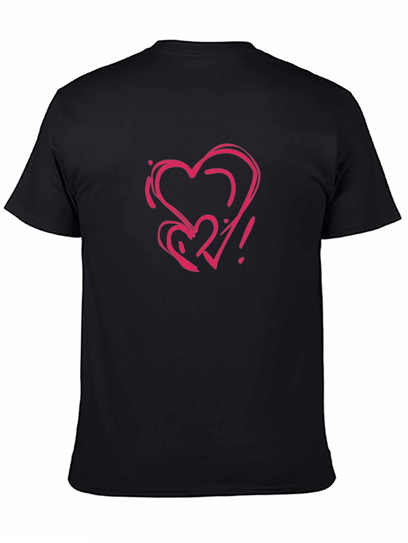 Black Heart Scribble Graphic Black T-Shirt view 4