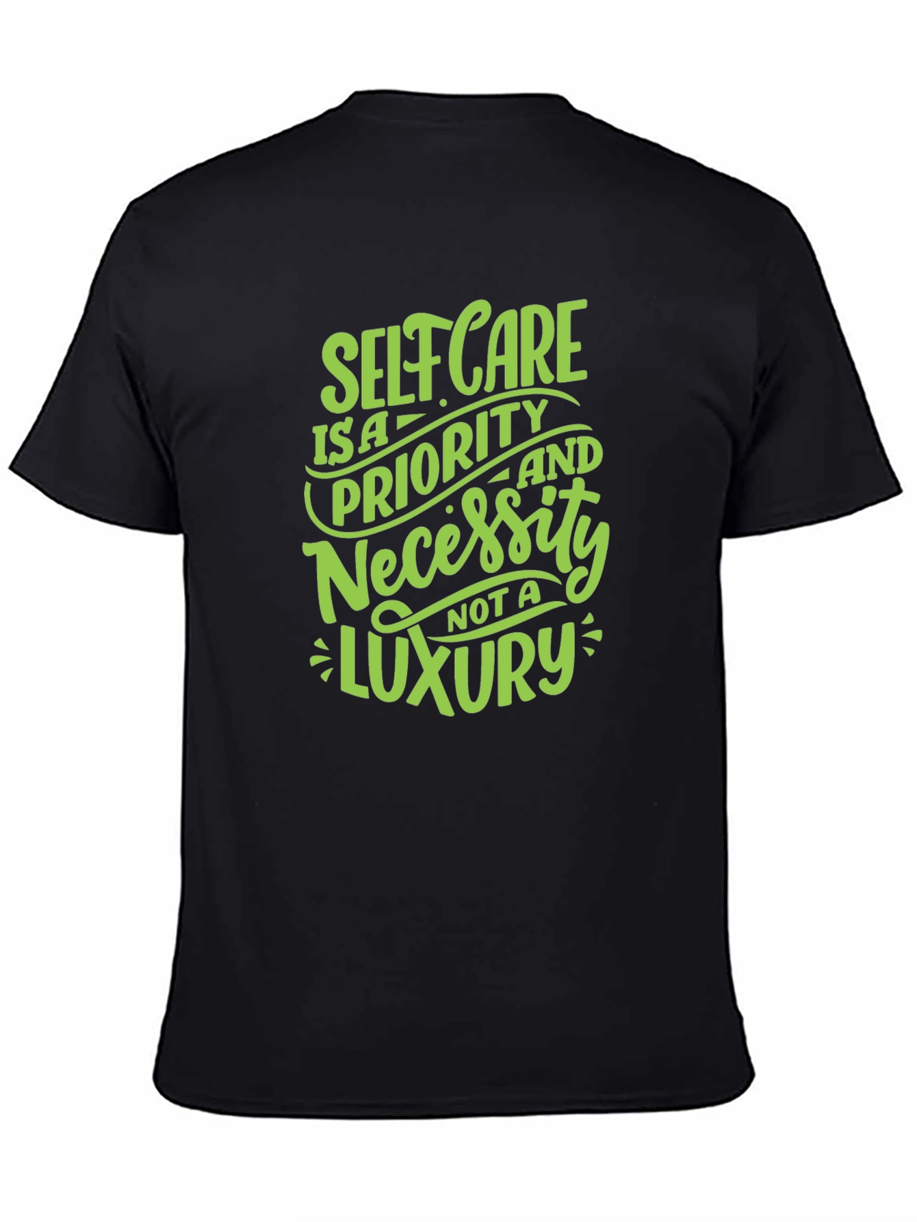 Black Self Care Priority Tee - Black Cotton Blend view 4