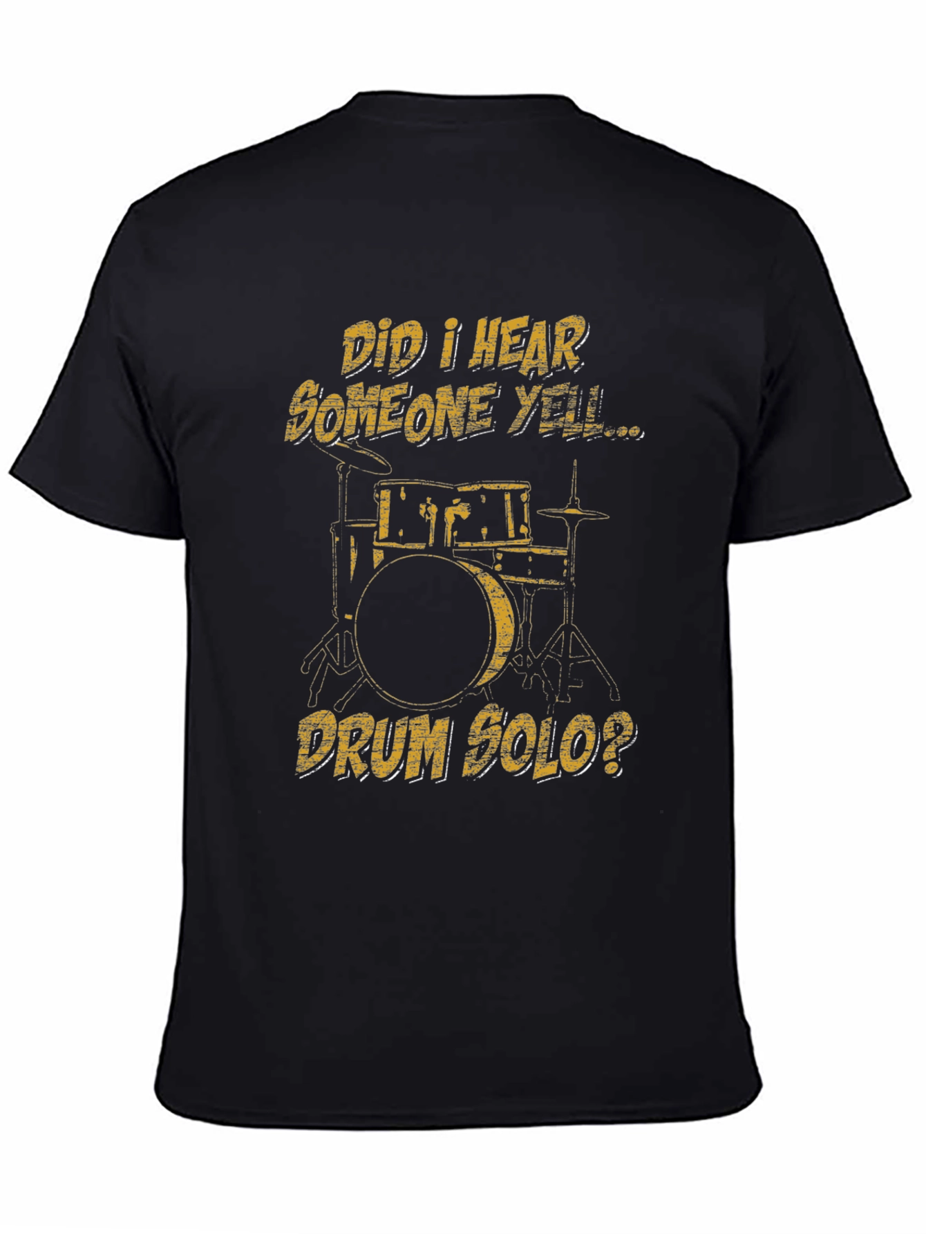 Black Drum Solo T-Shirt - Musician Humor Tee view 4