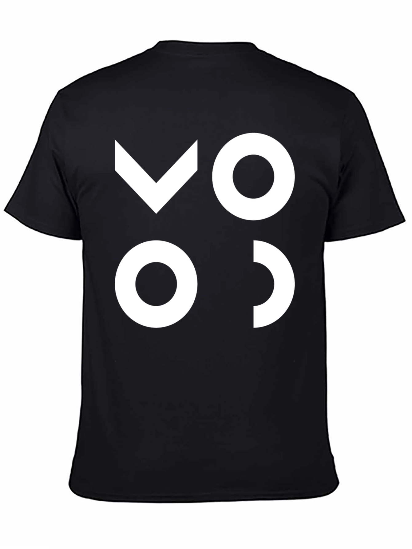 Black Modern Graphic Tee - Black with White Abstract Design view 4