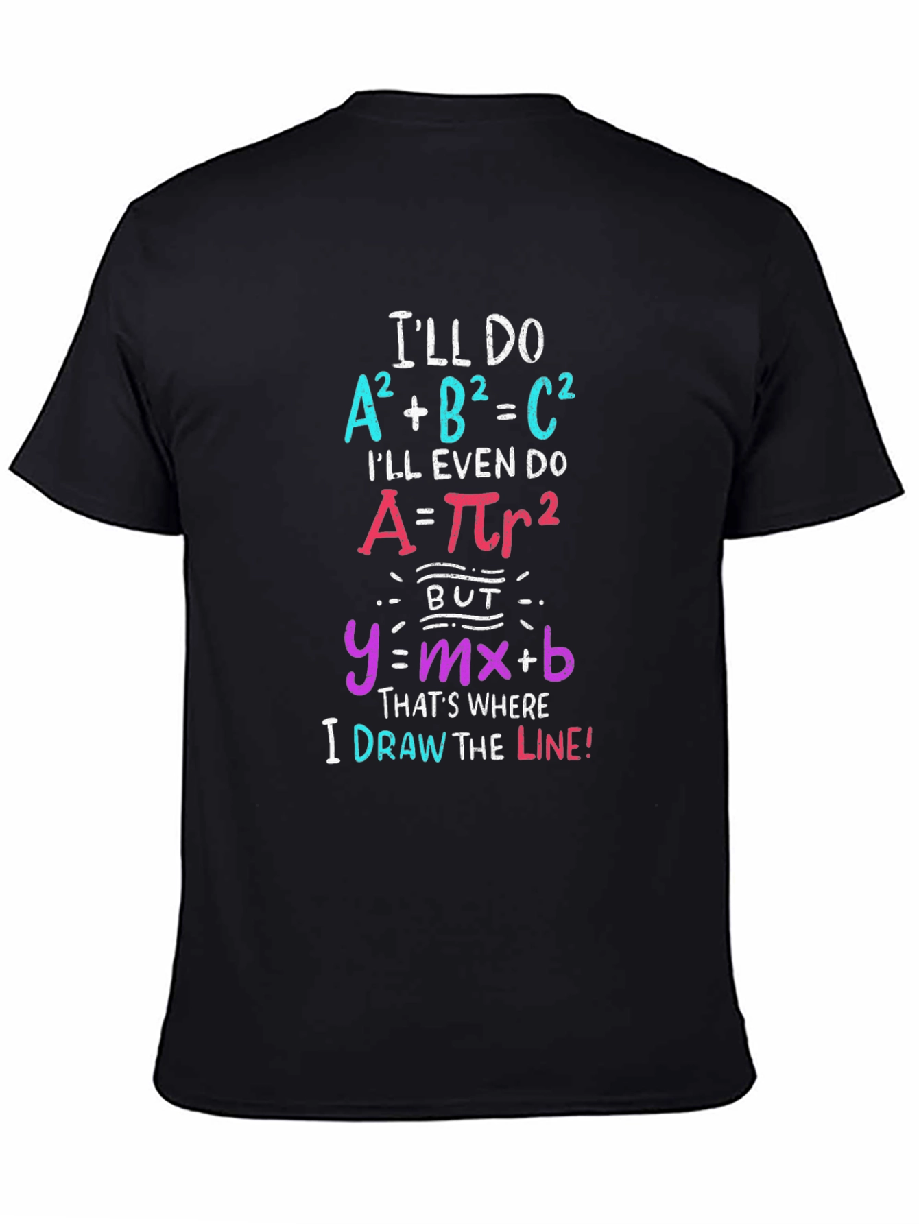 Black Math Formula Graphic Tee - Draw the Line view 4