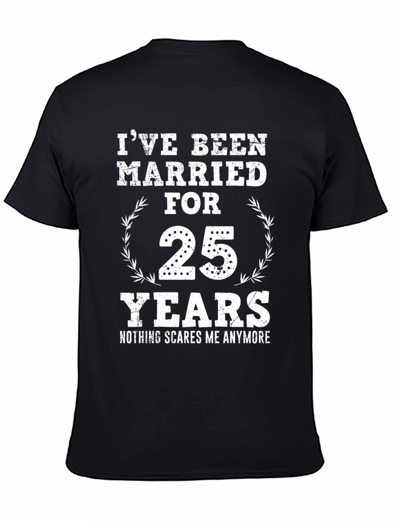 Black Married 25 Years Funny Graphic Tee view 4