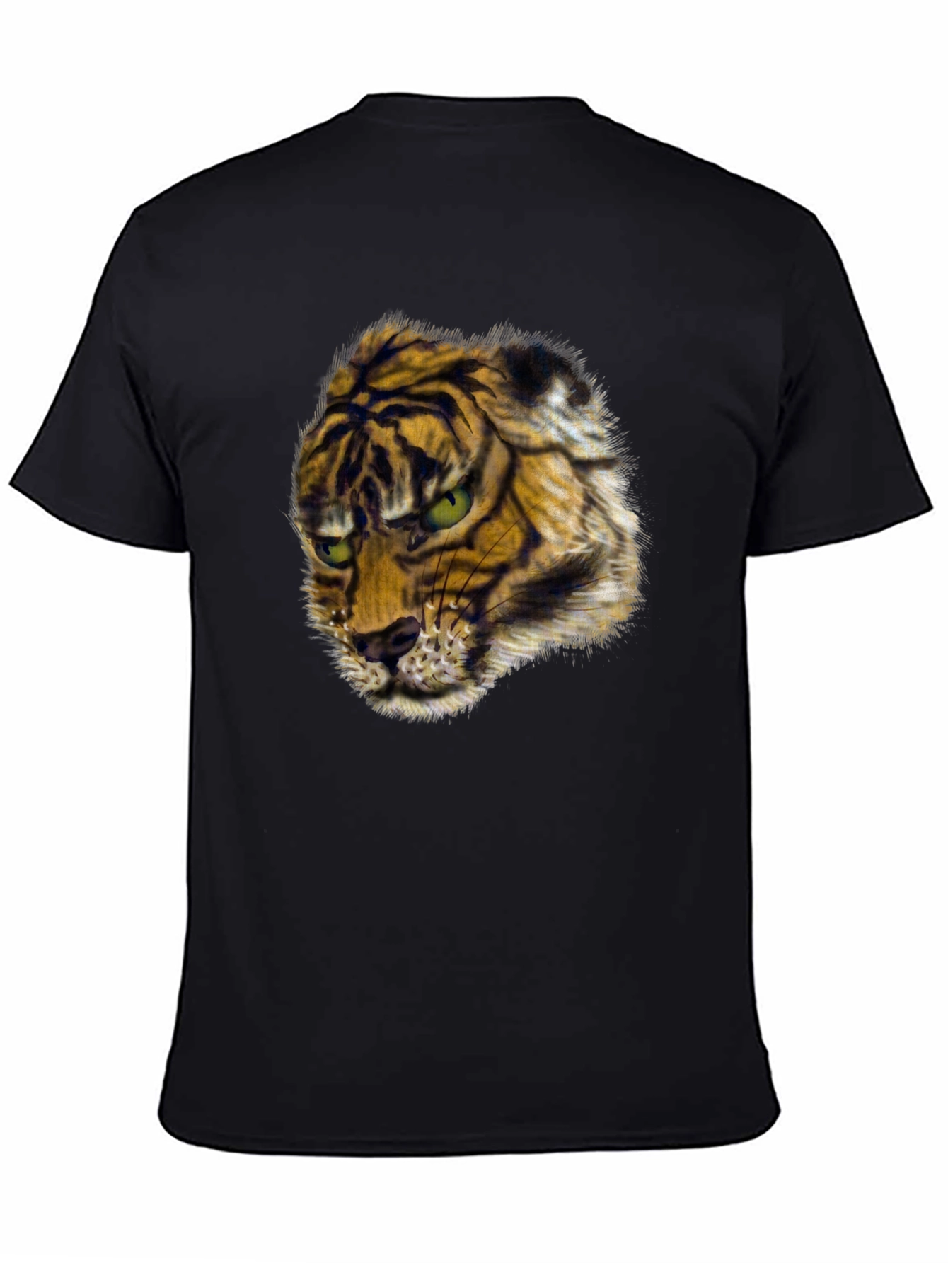 Black Men's Black Tiger Graphic Tee view 4