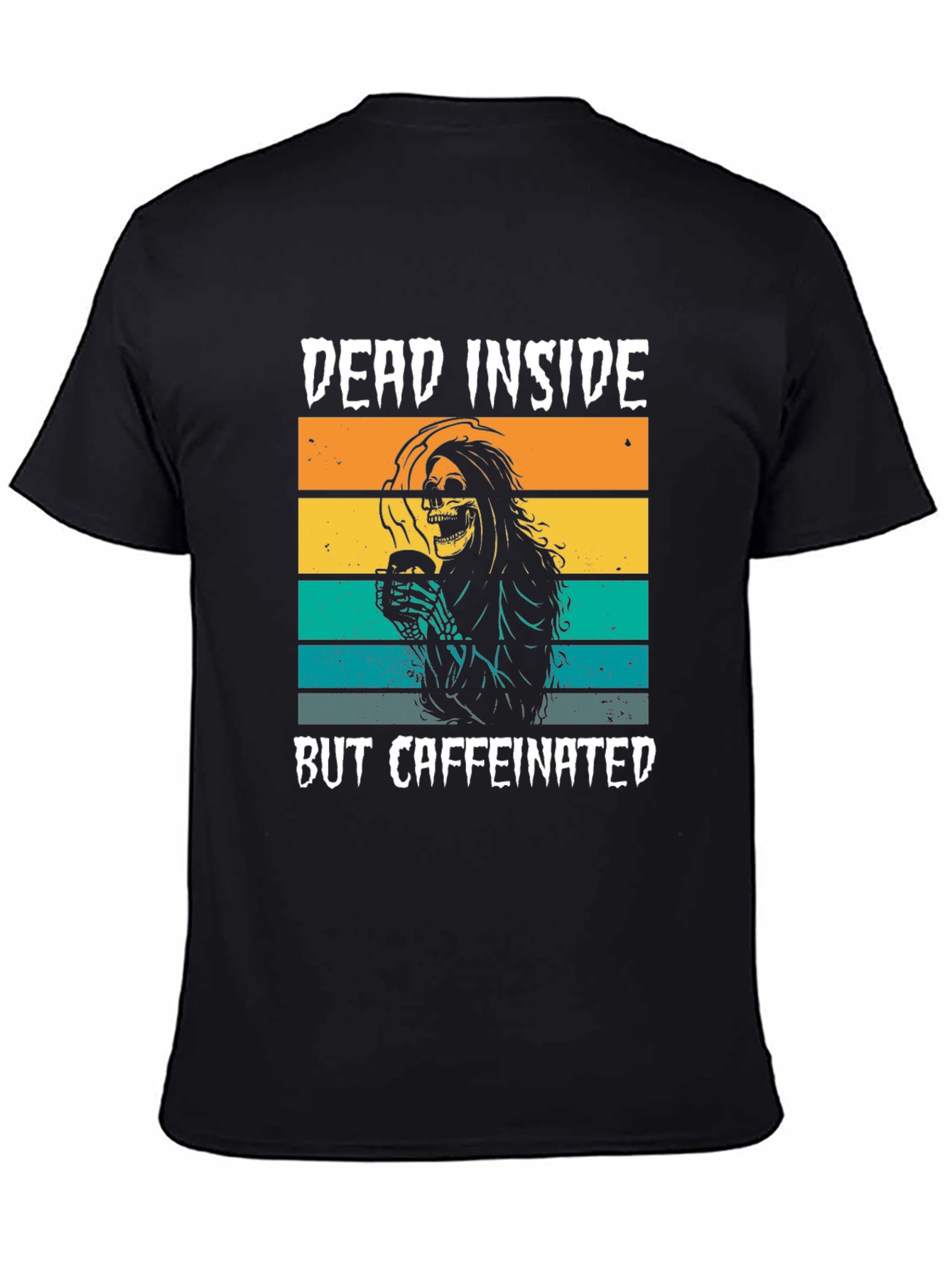 Black Dead Inside But Caffeinated Graphic Tee view 4